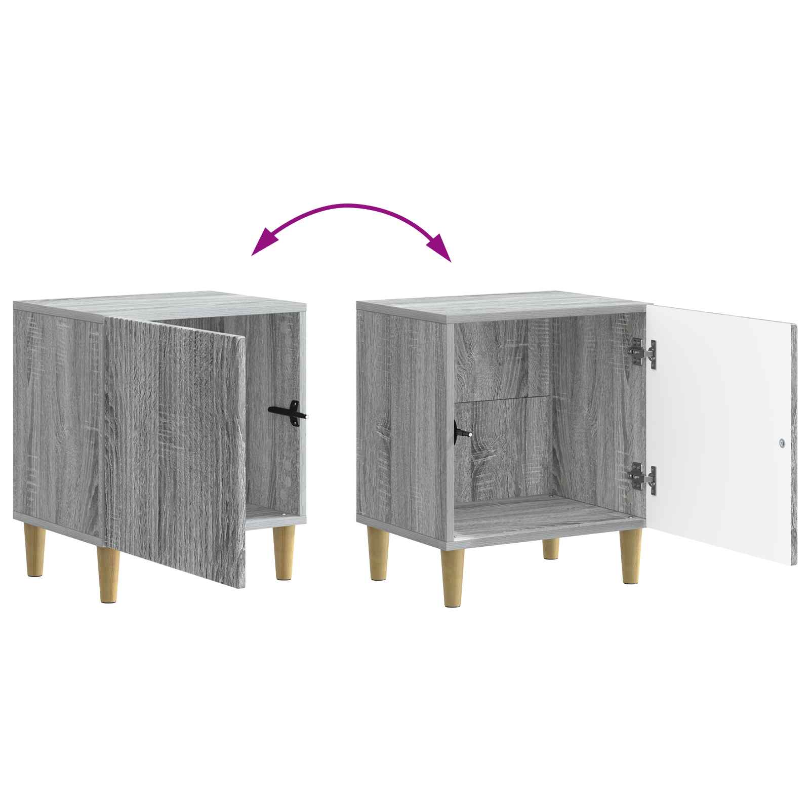 Noćni ormar 2 pcs Siva sonoma 43 x 34,5 x 50 cm