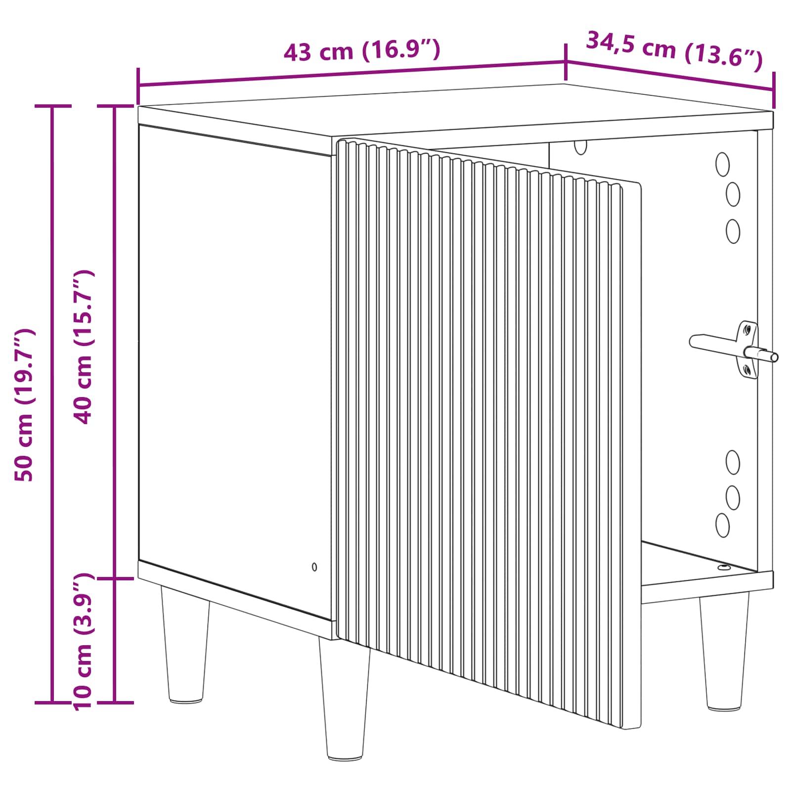 Noćni ormar 2 pcs Siva sonoma 43 x 34,5 x 50 cm