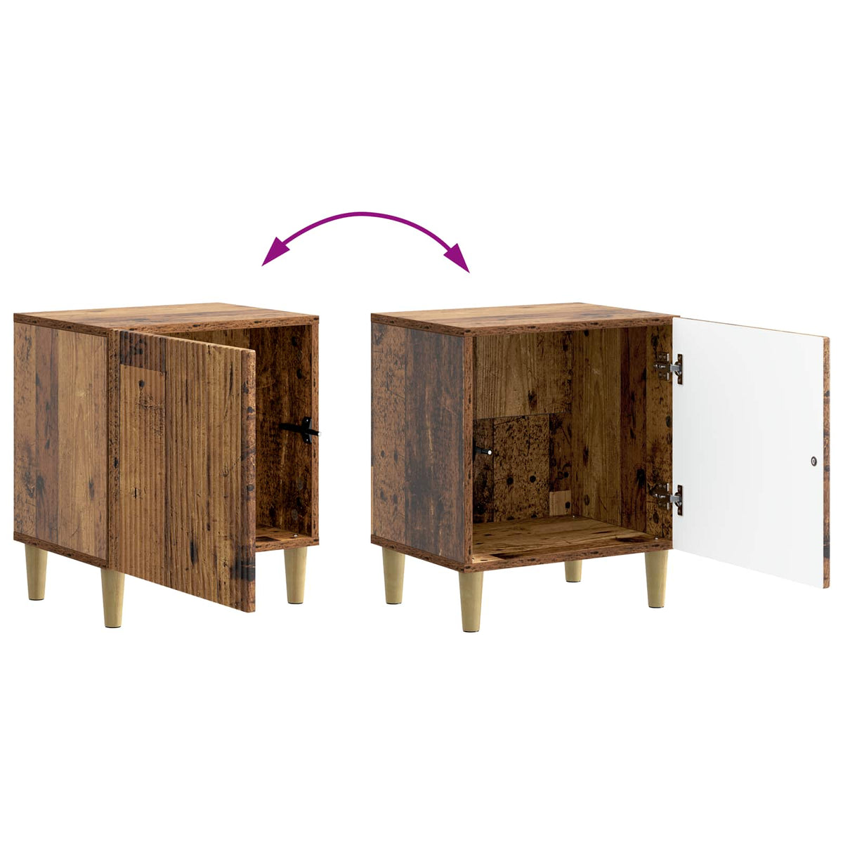 Noćni ormar 2 pcs Staro drvo 43 x 34,5 x 50 cm
