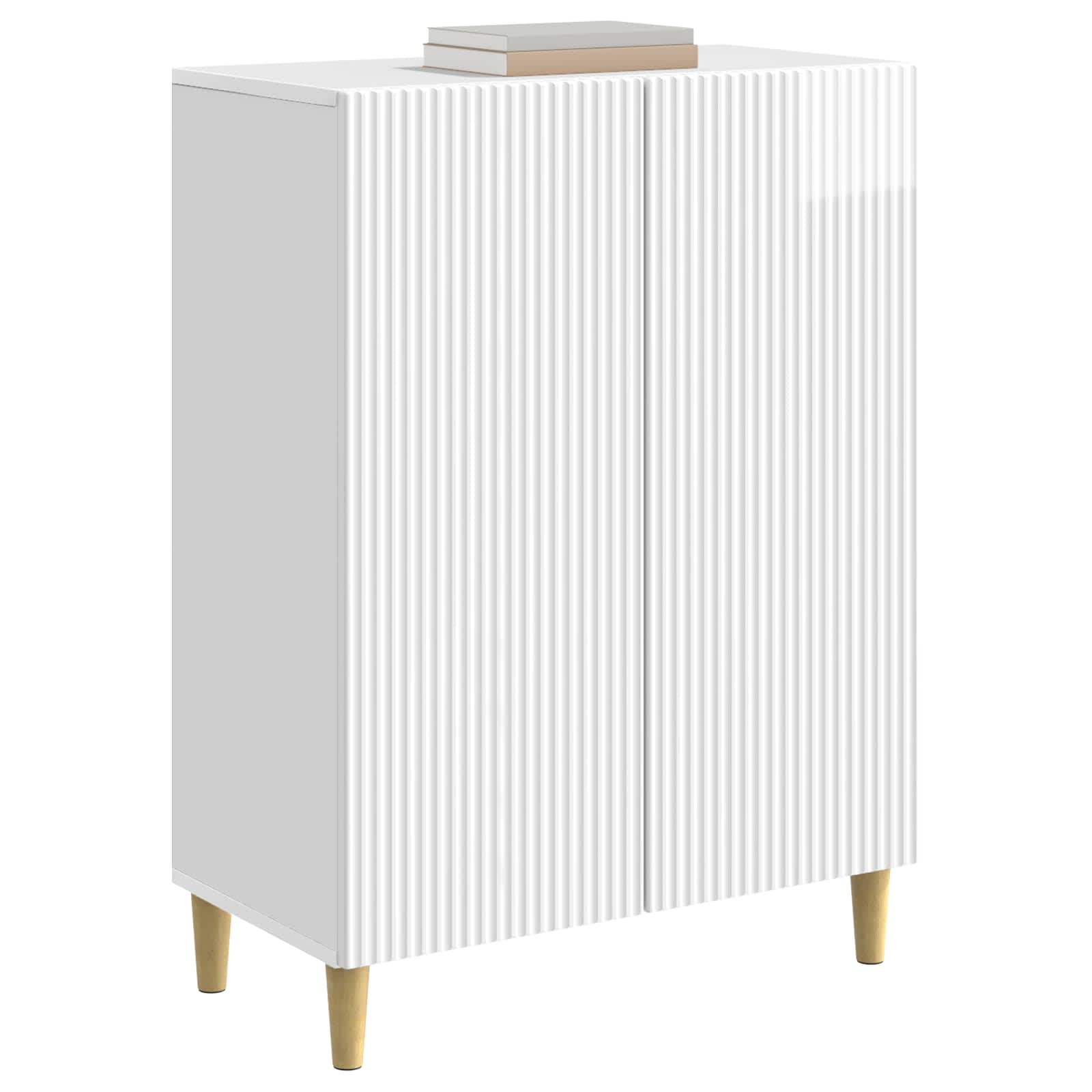 Kreveta Bijela visokog sjaja 66 x 34,5 x 90 cm