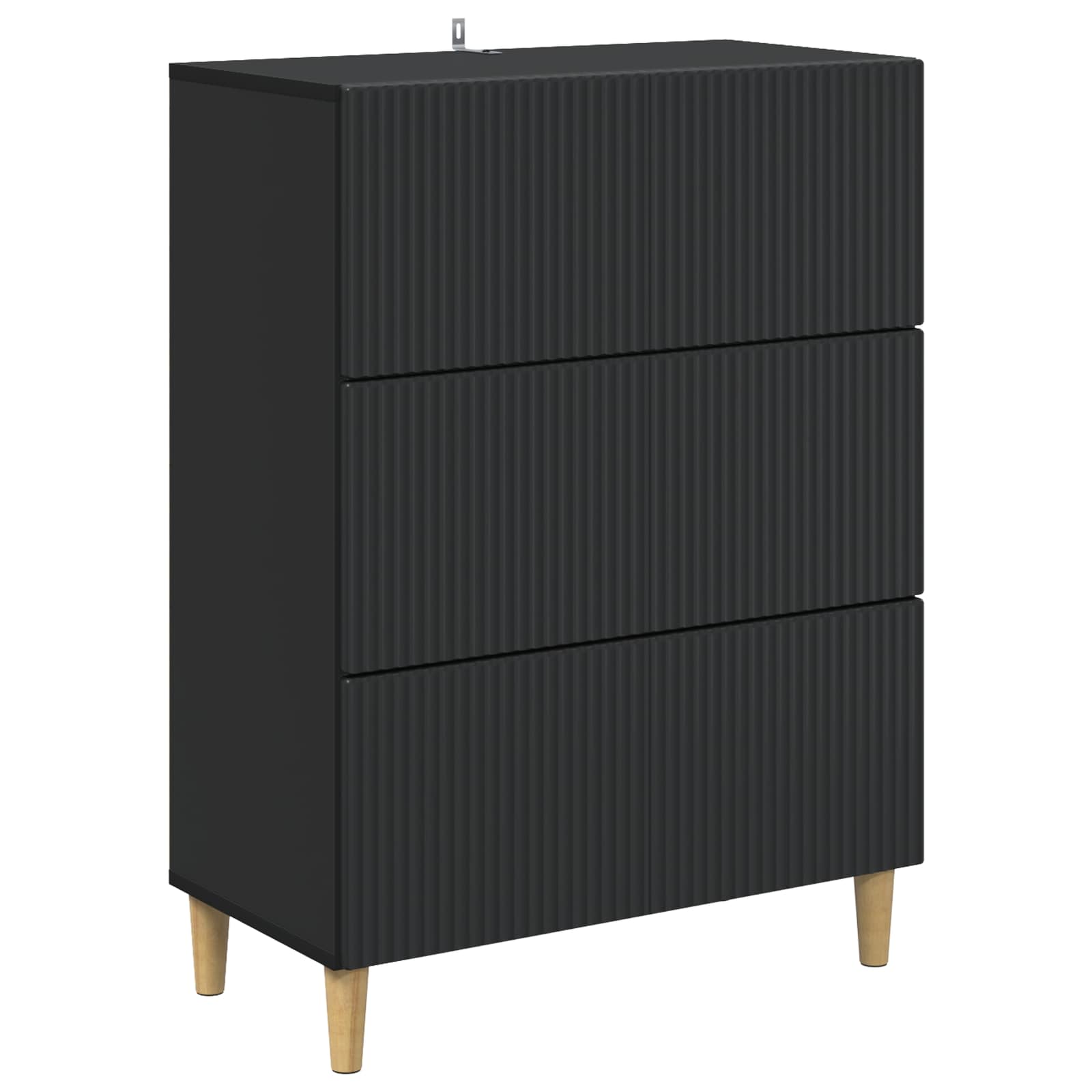Ormar s ladicama Crna 66 x 34,5 x 90 cm Konstruirano drvo