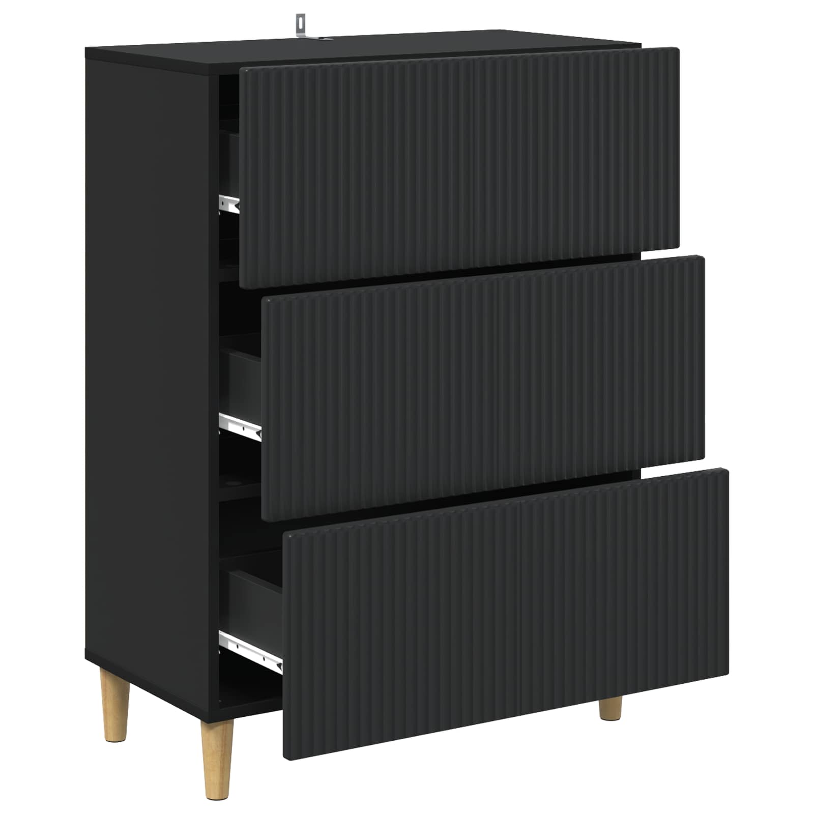 Ormar s ladicama Crna 66 x 34,5 x 90 cm Konstruirano drvo