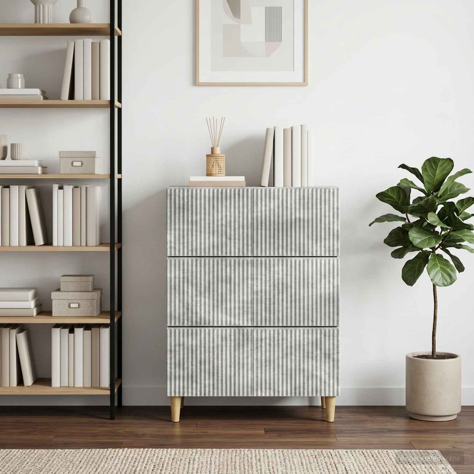 Ormar s ladicama Betonska siva 66 x 34,5 x 90 cm