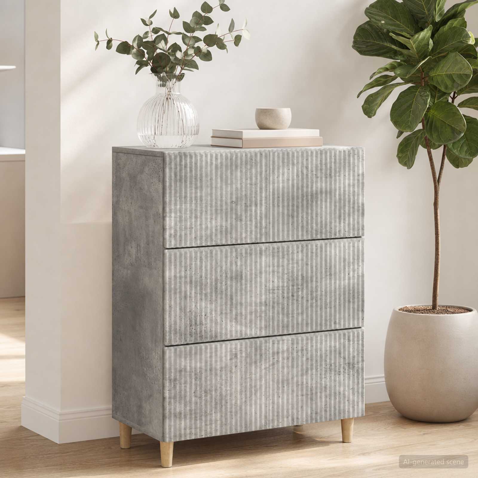 Ormar s ladicama Betonska siva 66 x 34,5 x 90 cm