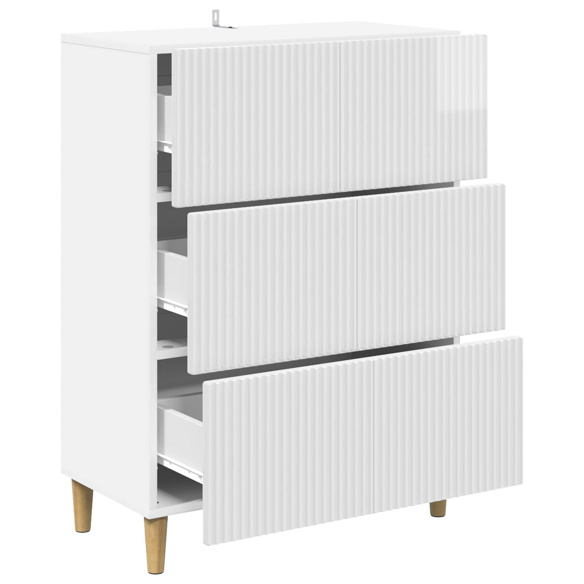 Ormar s ladicama Bijela visokog sjaja 66 x 34,5 x 90 cm