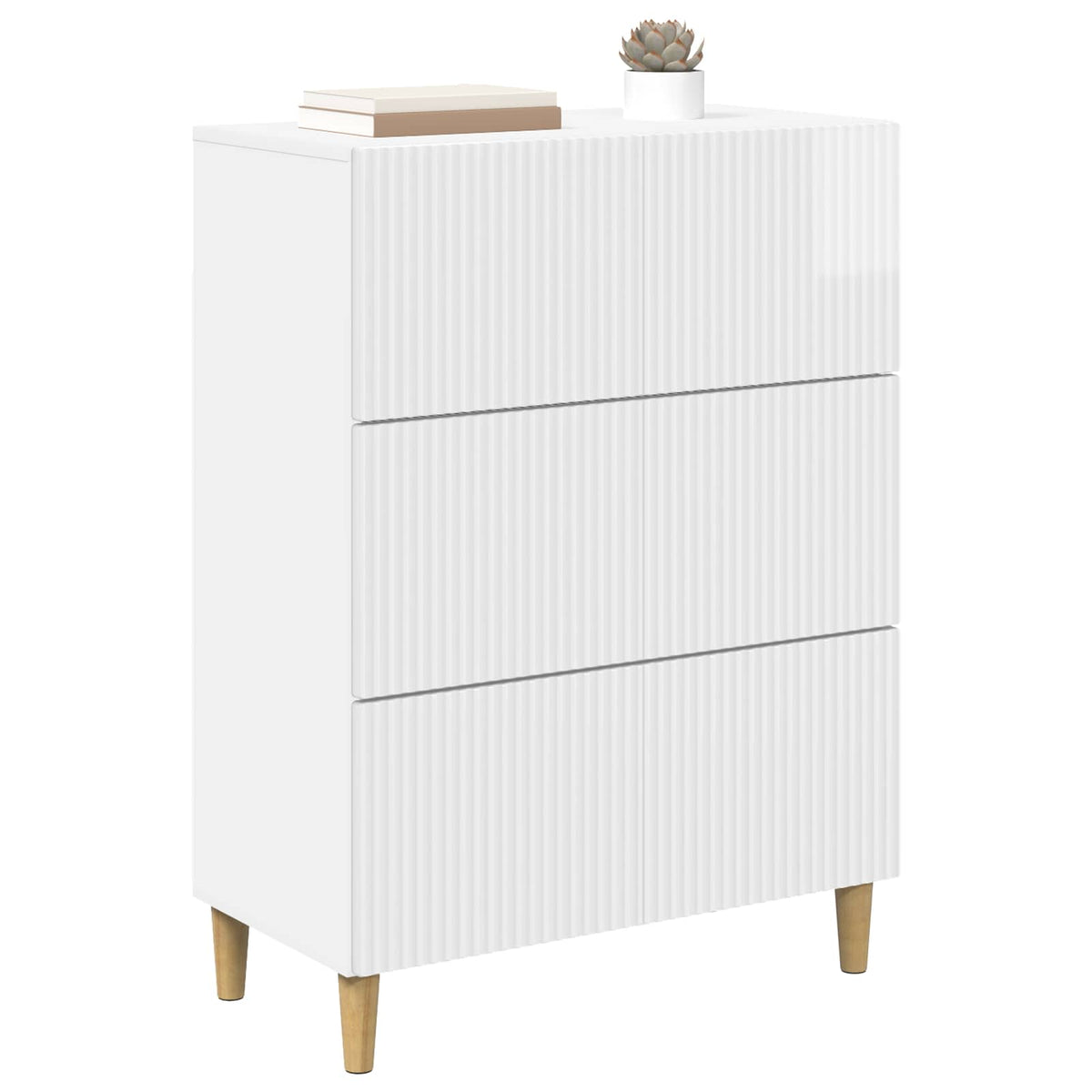 Ormar s ladicama Bijela visokog sjaja 66 x 34,5 x 90 cm