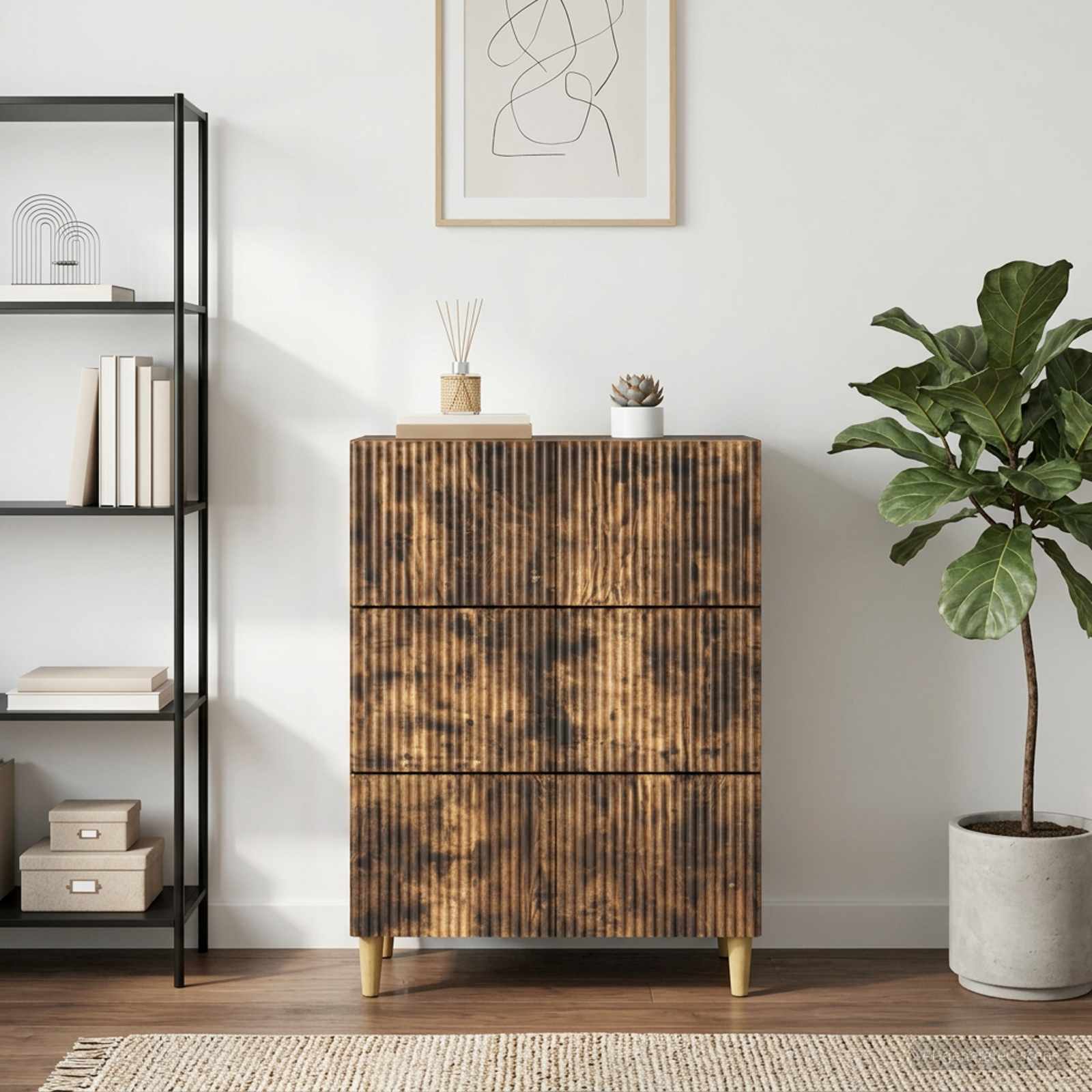 Ormar s ladicama Dimljeni hrast 66 x 34,5 x 90 cm