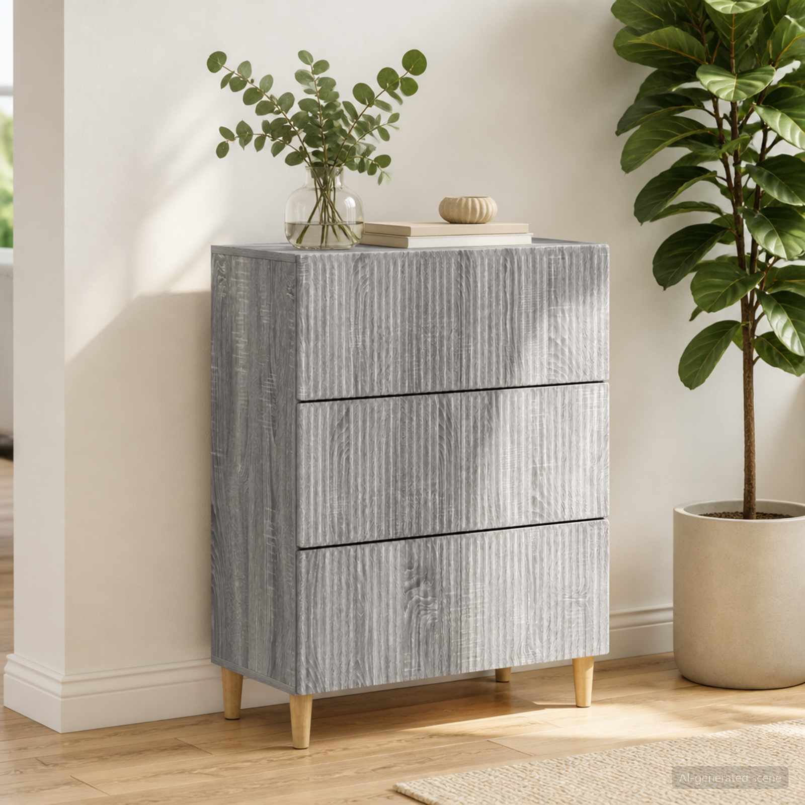 Ormar s ladicama Siva sonoma 66 x 34,5 x 90 cm