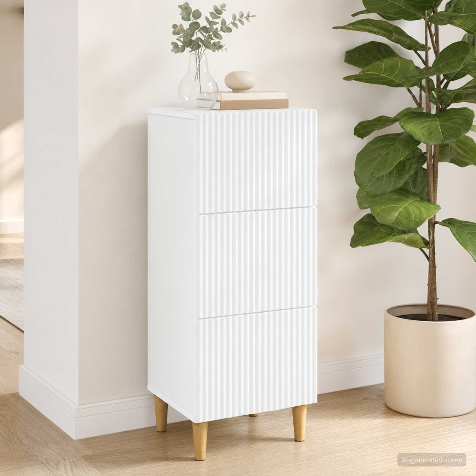 Ormar s ladicama Bijela 33 x 34,5 x 90 cm Konstruirano drvo