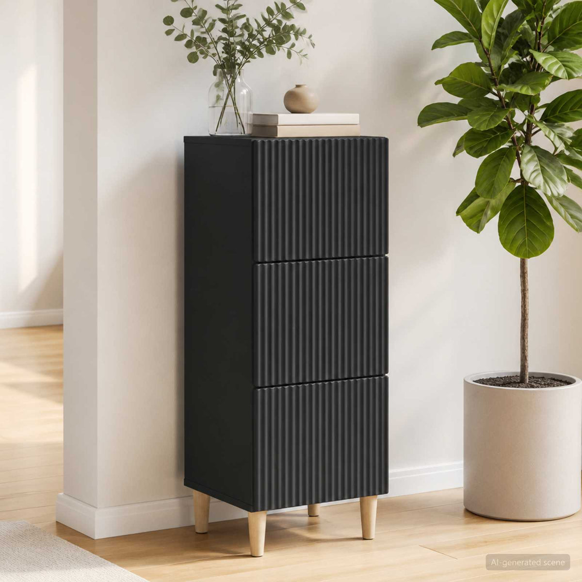 Ormar s ladicama Crna 33 x 34,5 x 90 cm Konstruirano drvo