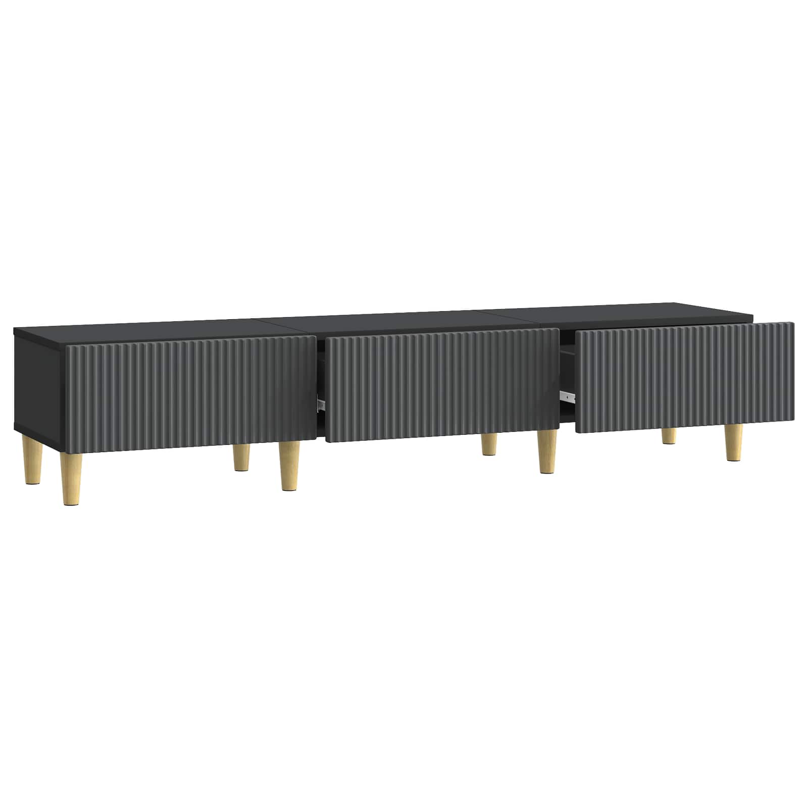 TV ormar s ladicama Crna 147 x 34,5 x 30 cm Konstruirano drvo