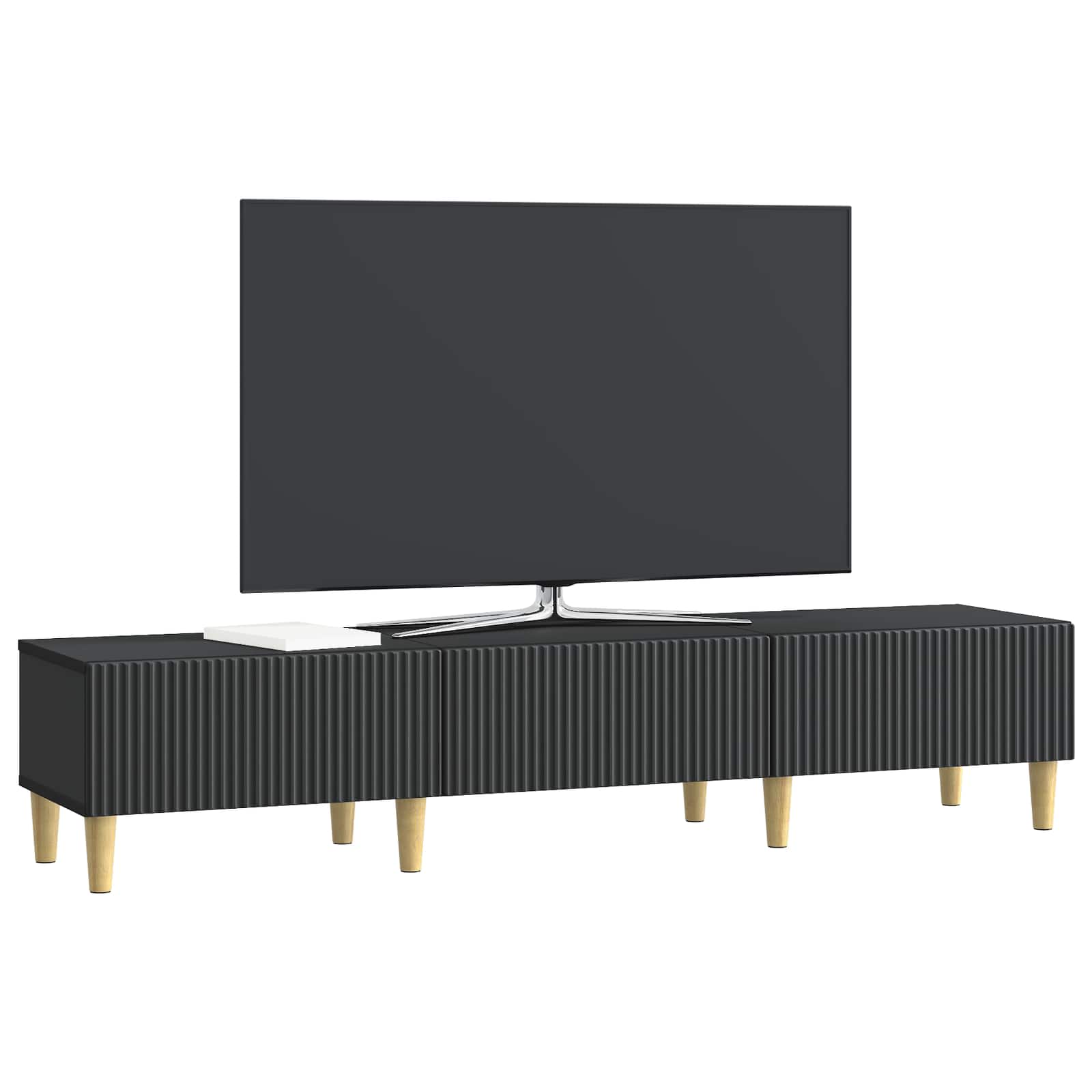 TV ormar s ladicama Crna 147 x 34,5 x 30 cm Konstruirano drvo