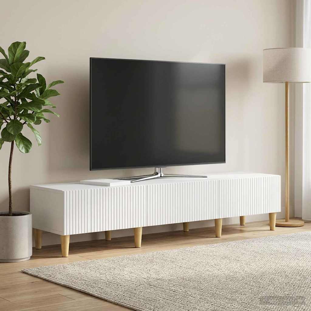 TV ormar s ladicama Bijela visokog sjaja 147 x 34,5 x 30 cm