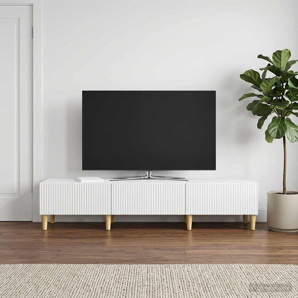 TV ormar s ladicama Bijela visokog sjaja 147 x 34,5 x 30 cm