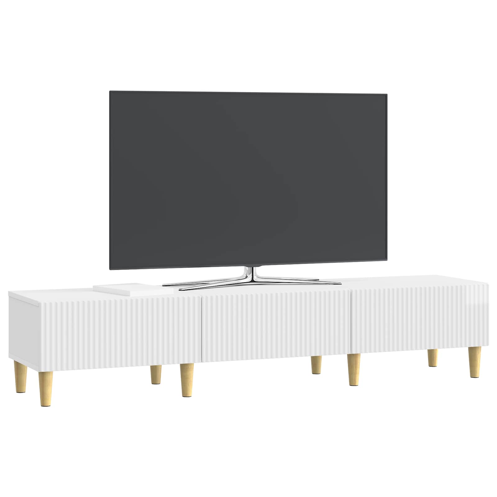 TV ormar s ladicama Bijela visokog sjaja 147 x 34,5 x 30 cm