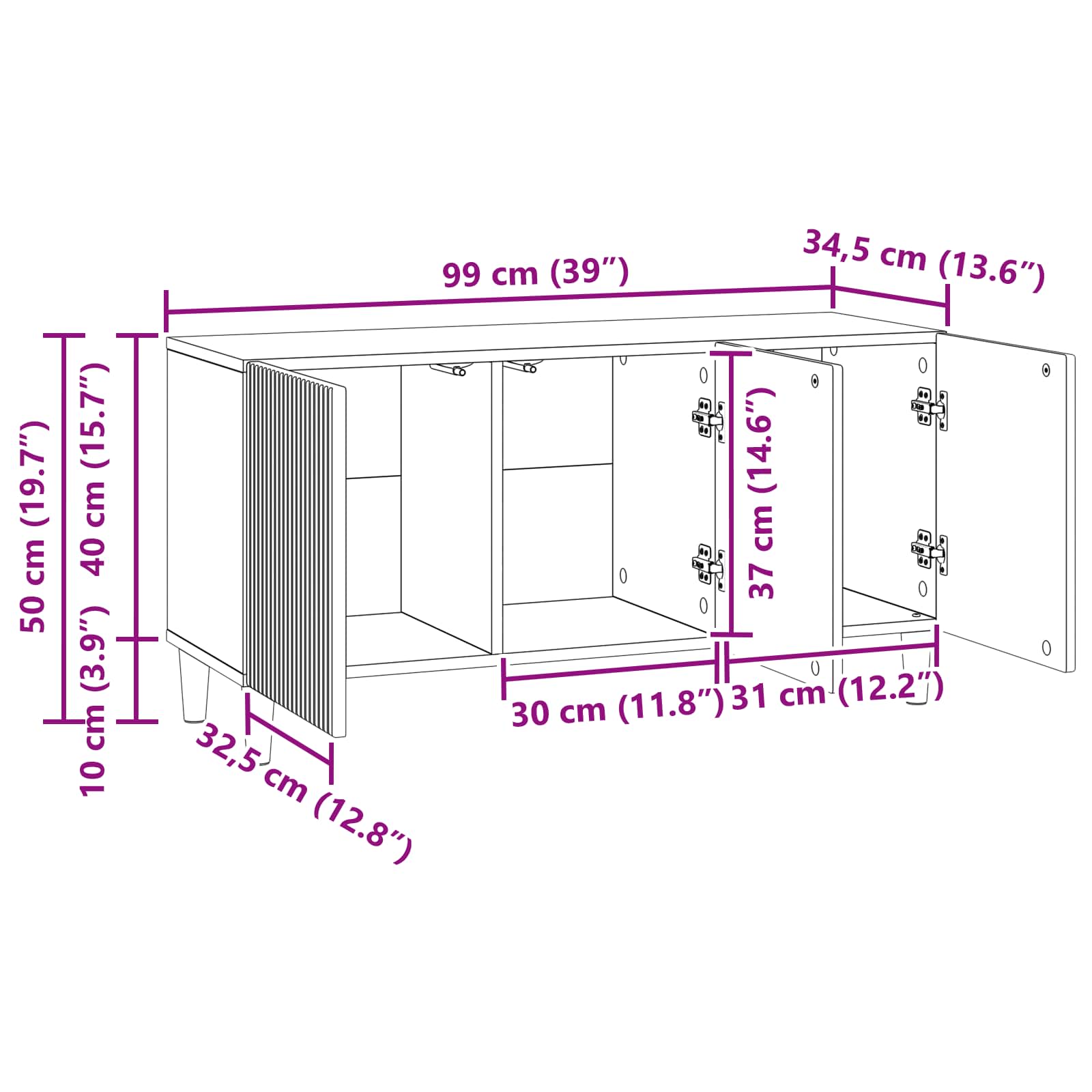 TV ormar Staro drvo 99 x 34,5 x 50 cm Konstruirano drvo