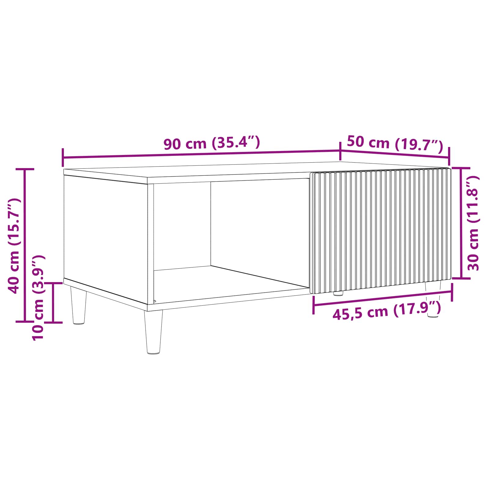 Kava Stol Hrast sonoma 90 x 50 x 40 cm Konstruirano drvo