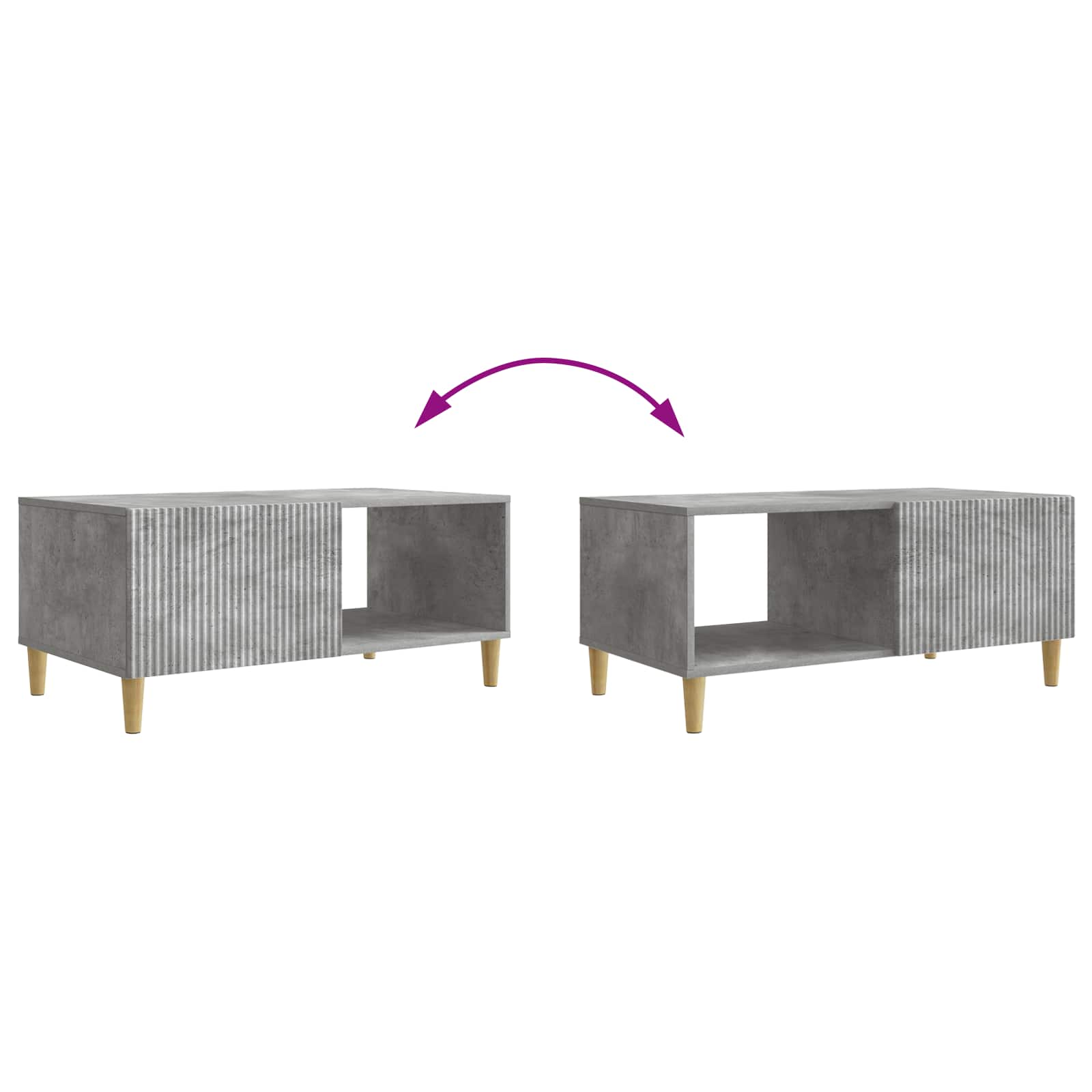 Kava Stol Betonska siva 90 x 50 x 40 cm Konstruirano drvo