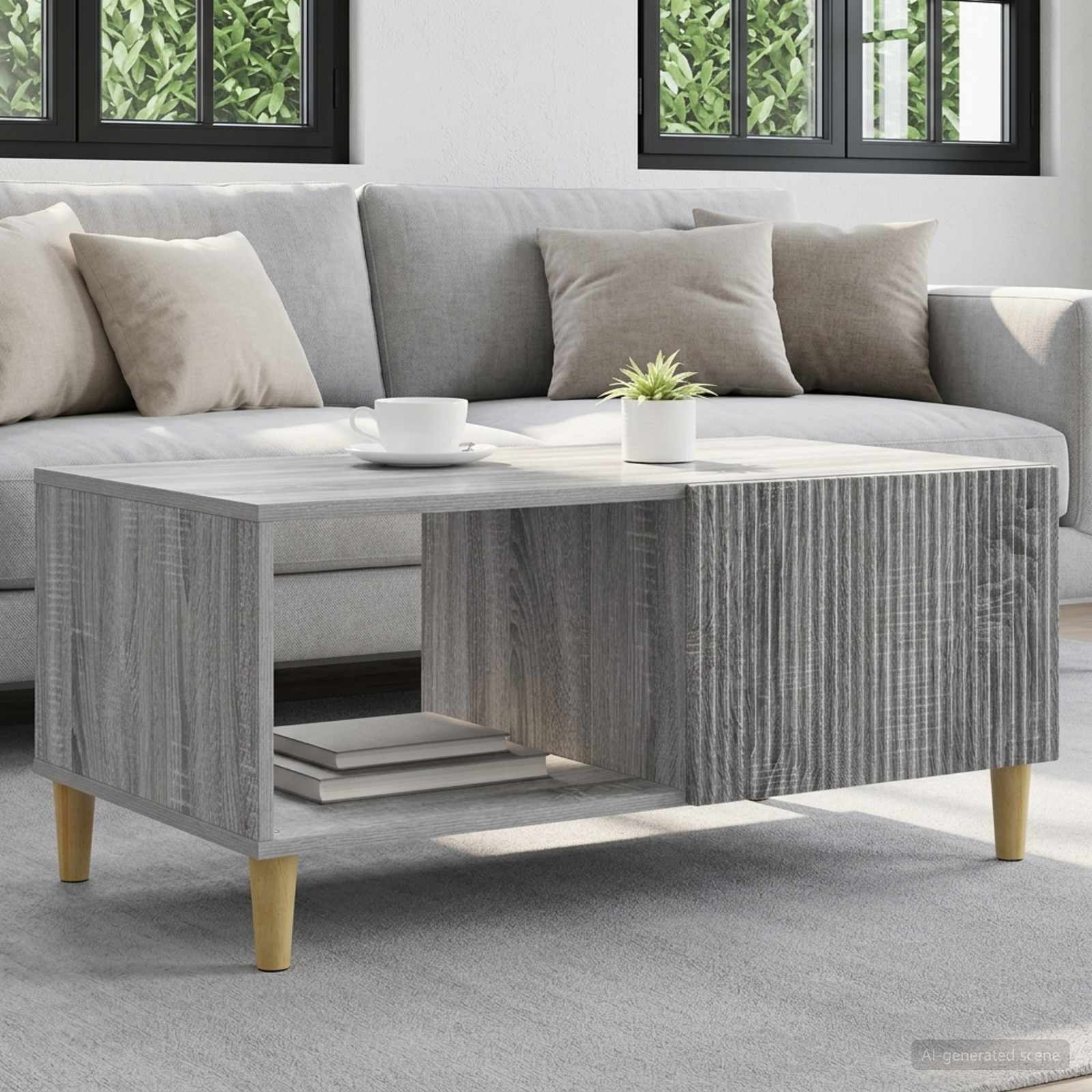 Kava Stol Siva sonoma 90 x 50 x 40 cm Konstruirano drvo