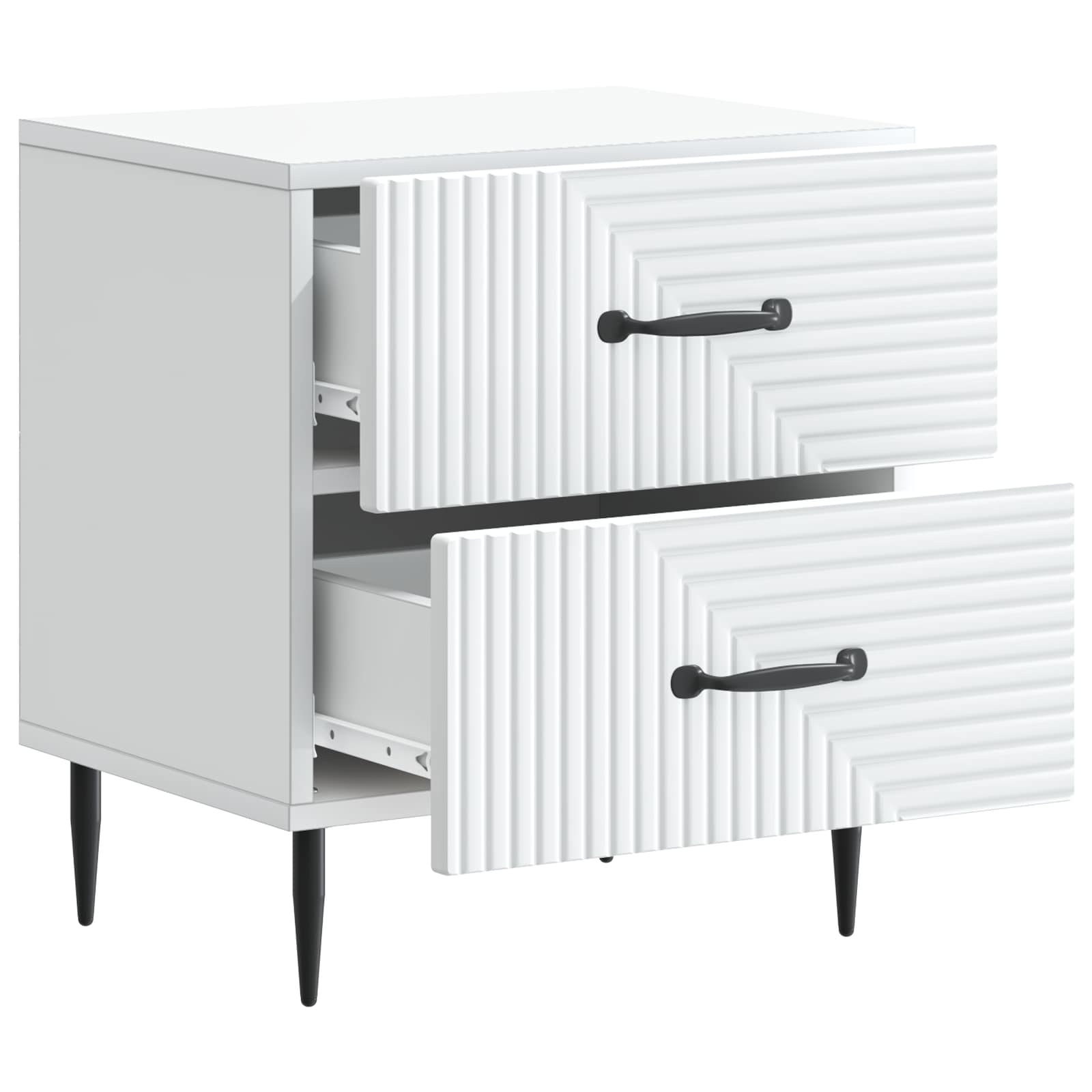 Noćni ormar 2 pcs Bijela 43 x 34,5 x 47,5 cm Konstruirano drvo