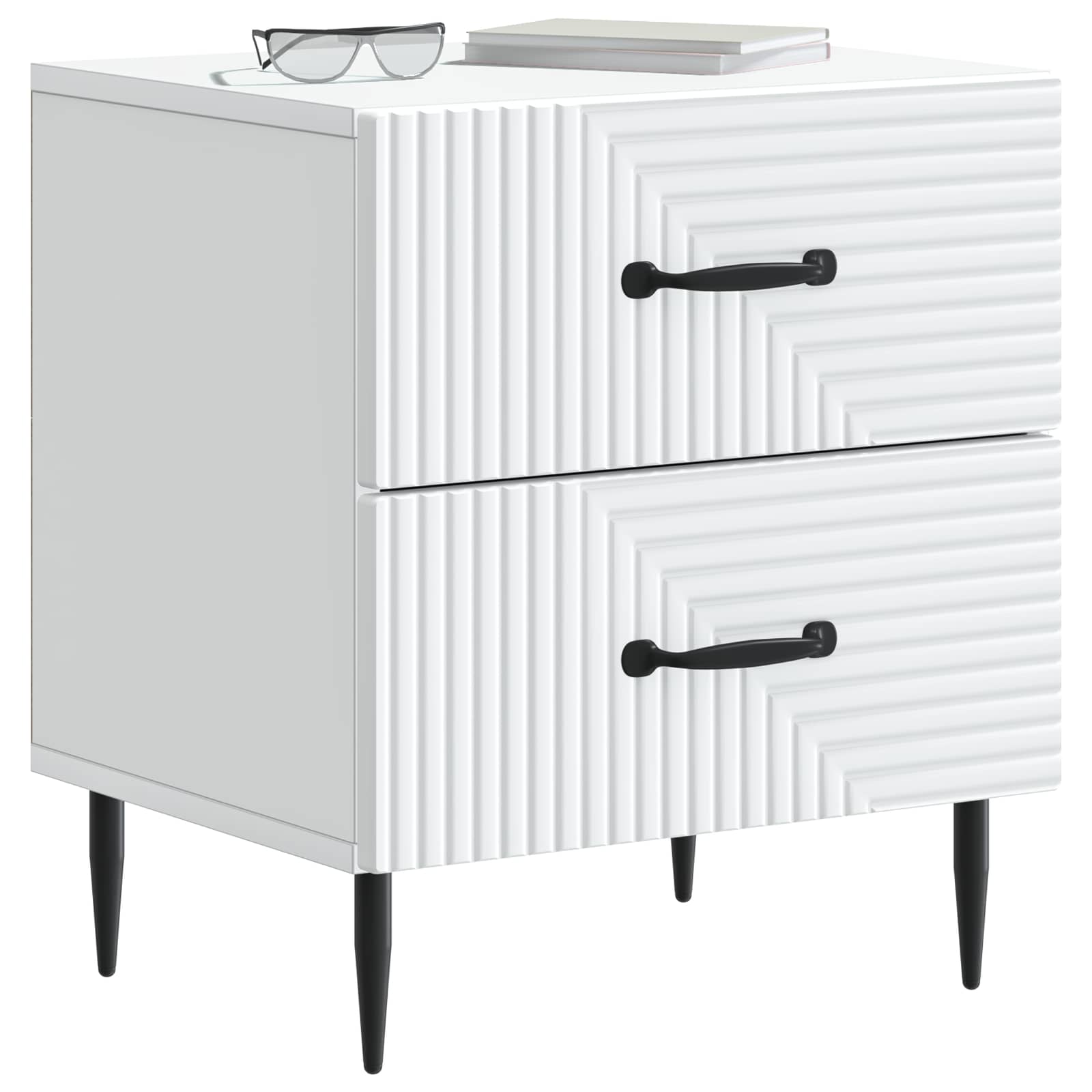 Noćni ormar 2 pcs Bijela 43 x 34,5 x 47,5 cm Konstruirano drvo