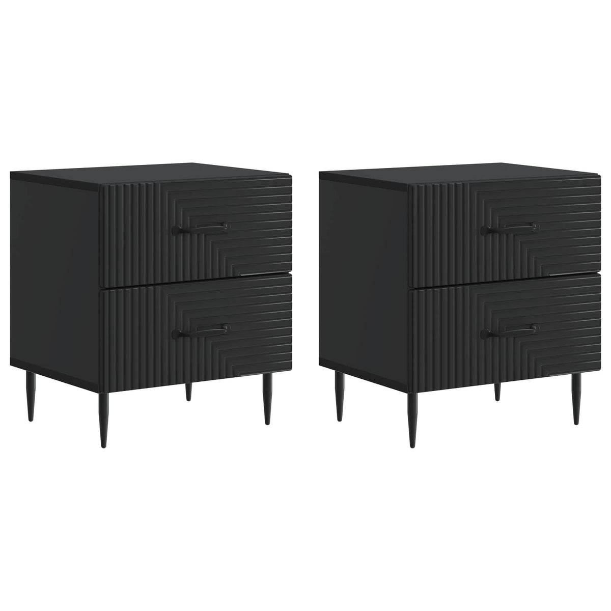 Noćni ormar 2 pcs Crna 43 x 34,5 x 47,5 cm Konstruirano drvo