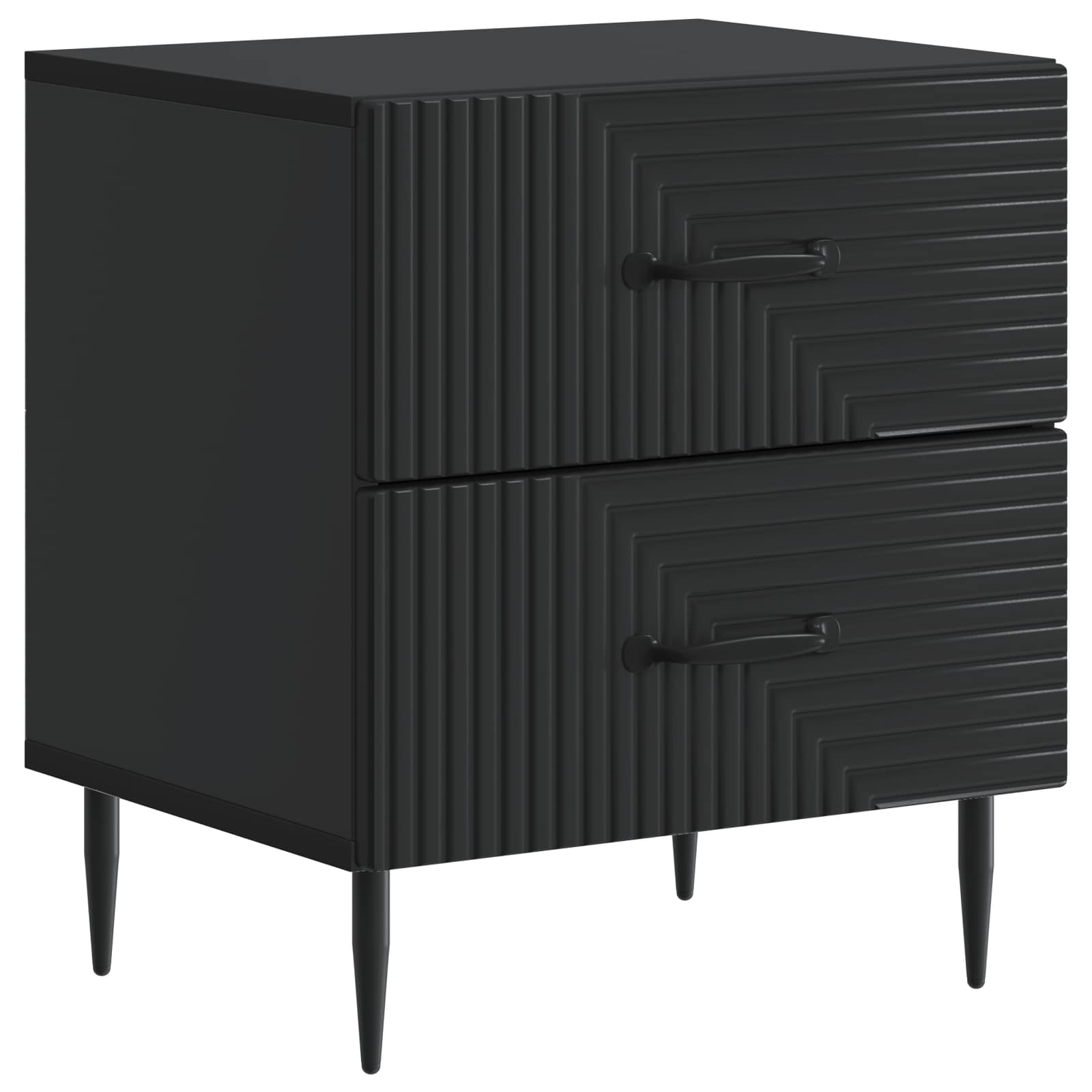 Noćni ormar 2 pcs Crna 43 x 34,5 x 47,5 cm Konstruirano drvo