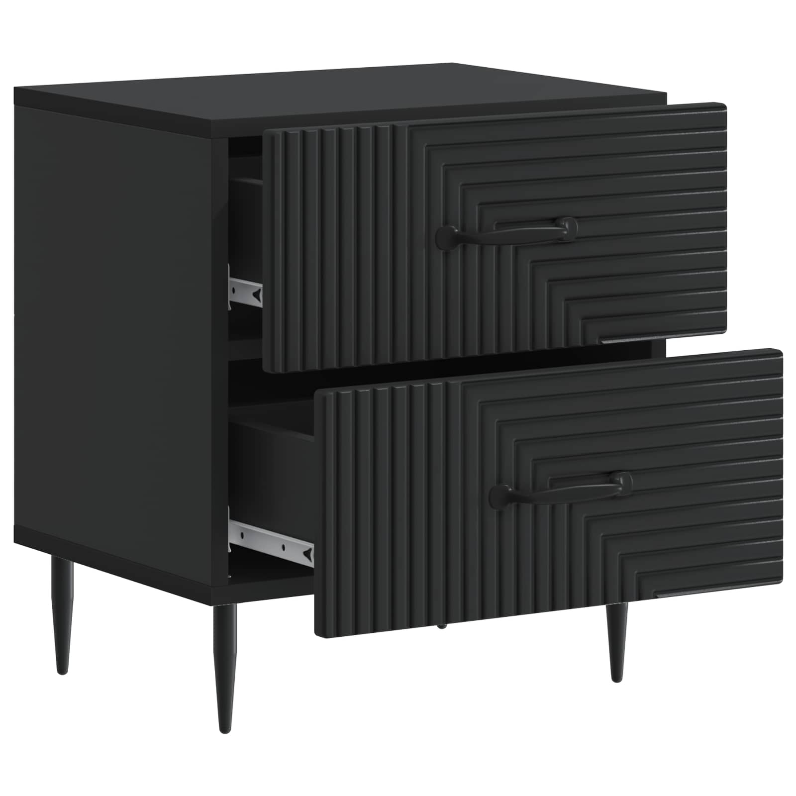 Noćni ormar 2 pcs Crna 43 x 34,5 x 47,5 cm Konstruirano drvo