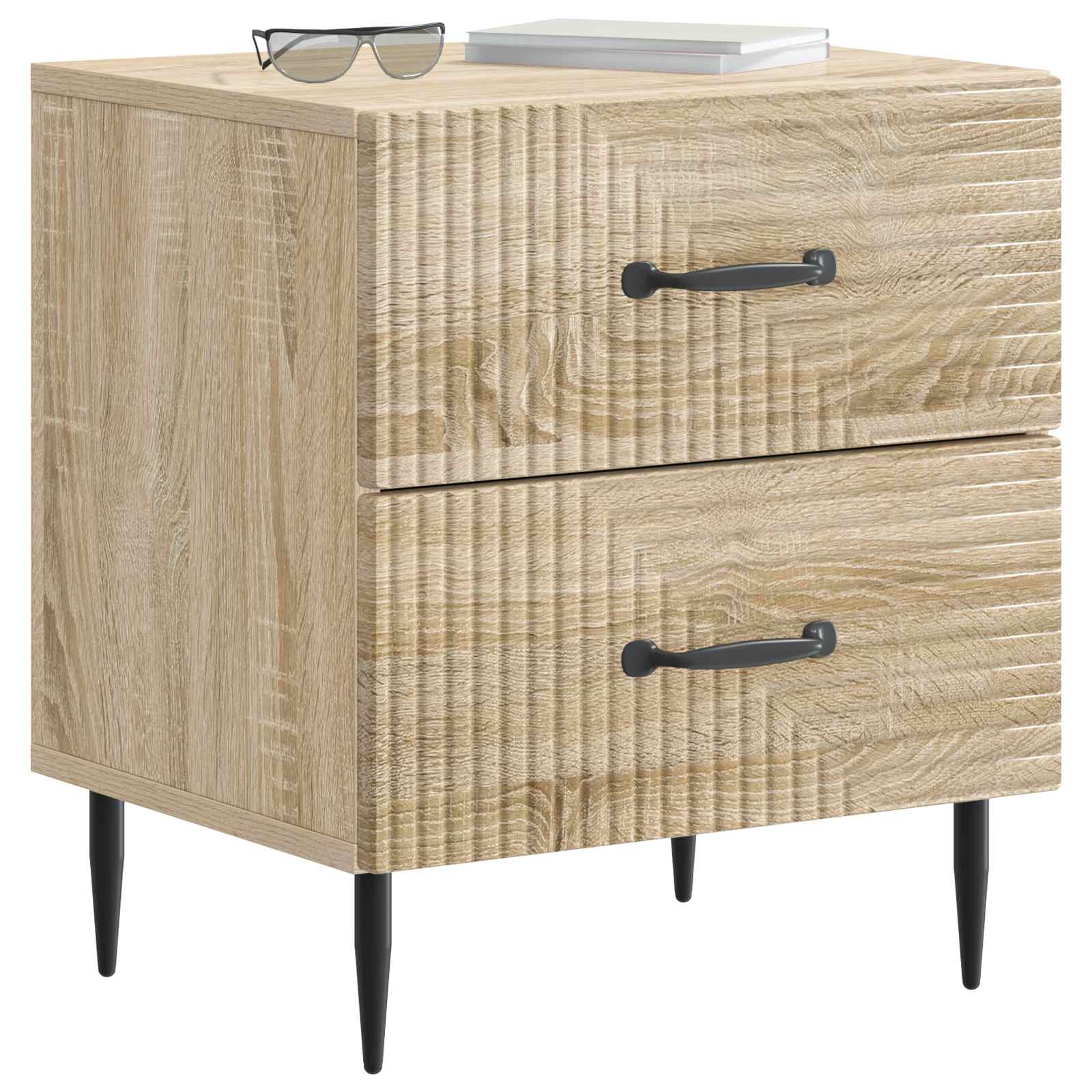 Noćni ormar s ladicama 2 pcs Hrast sonoma 43 x 34,5 x 47,5 cm
