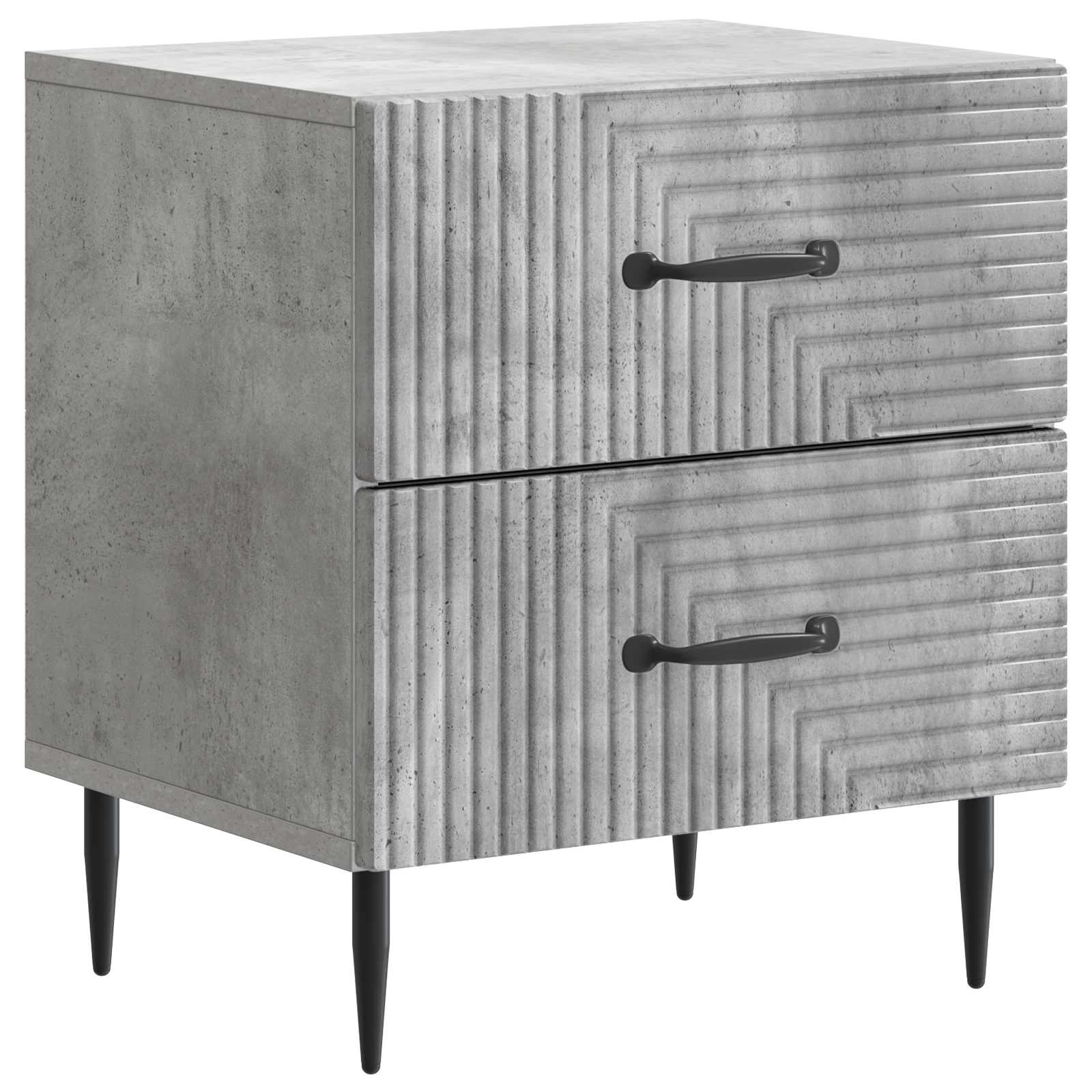 Noćni ormar s ladicama 2 pcs Betonska siva 43 x 34,5 x 47,5 cm