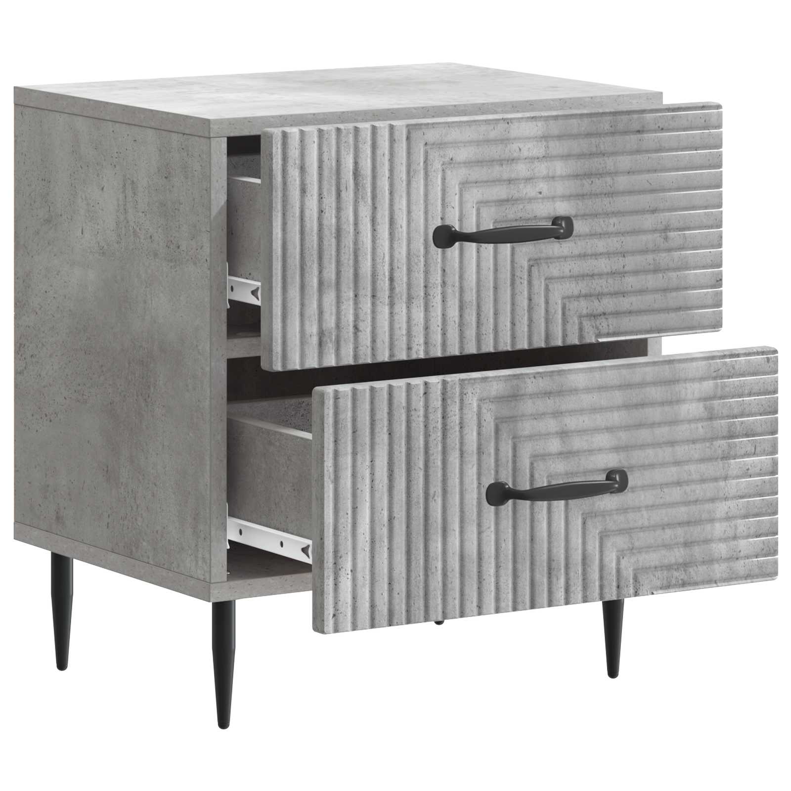 Noćni ormar s ladicama 2 pcs Betonska siva 43 x 34,5 x 47,5 cm