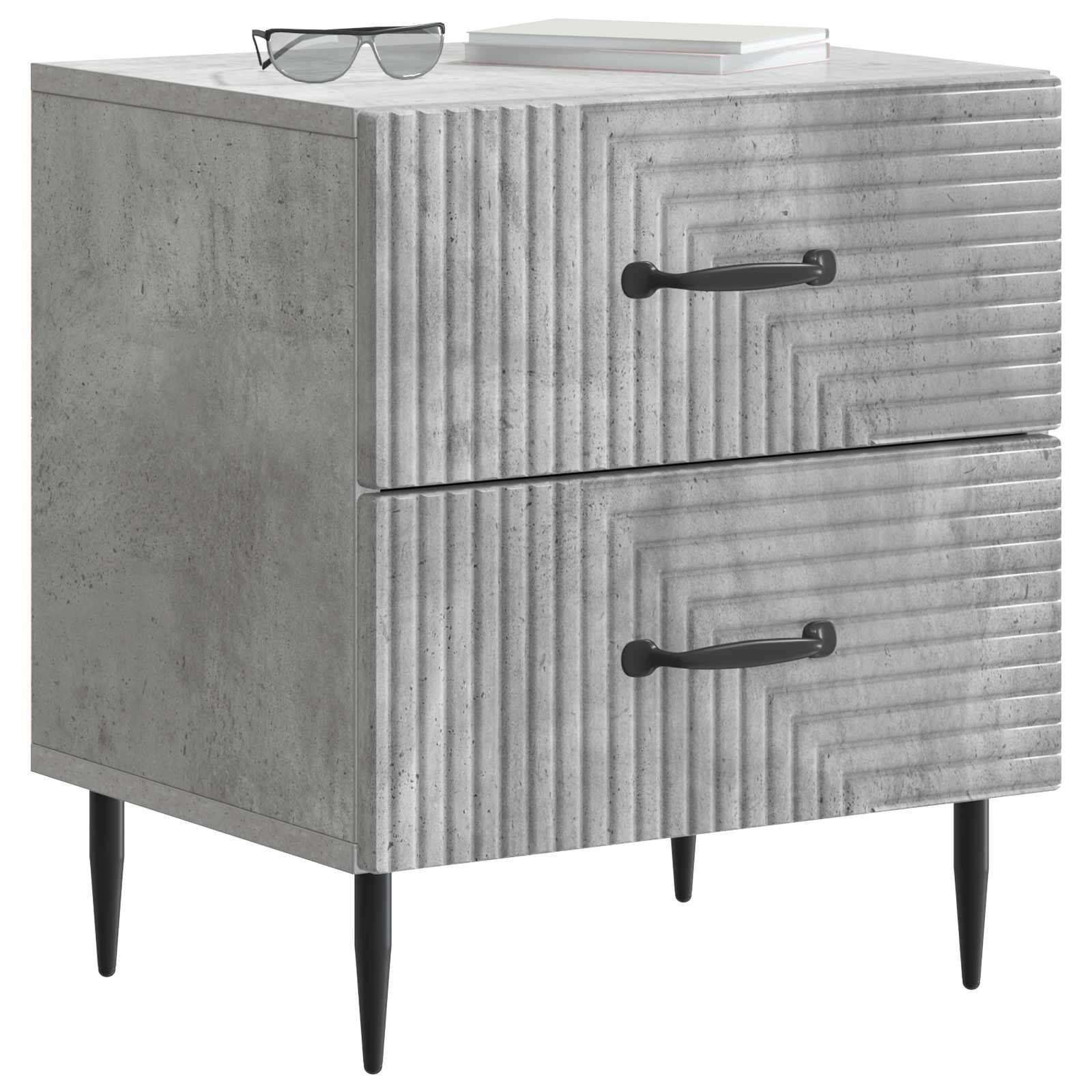 Noćni ormar s ladicama 2 pcs Betonska siva 43 x 34,5 x 47,5 cm