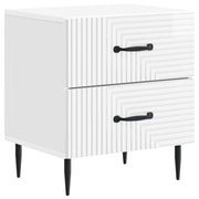 Noćni ormar s ladicama Bijela visokog sjaja 43 x 34,5 x 47,5 cm