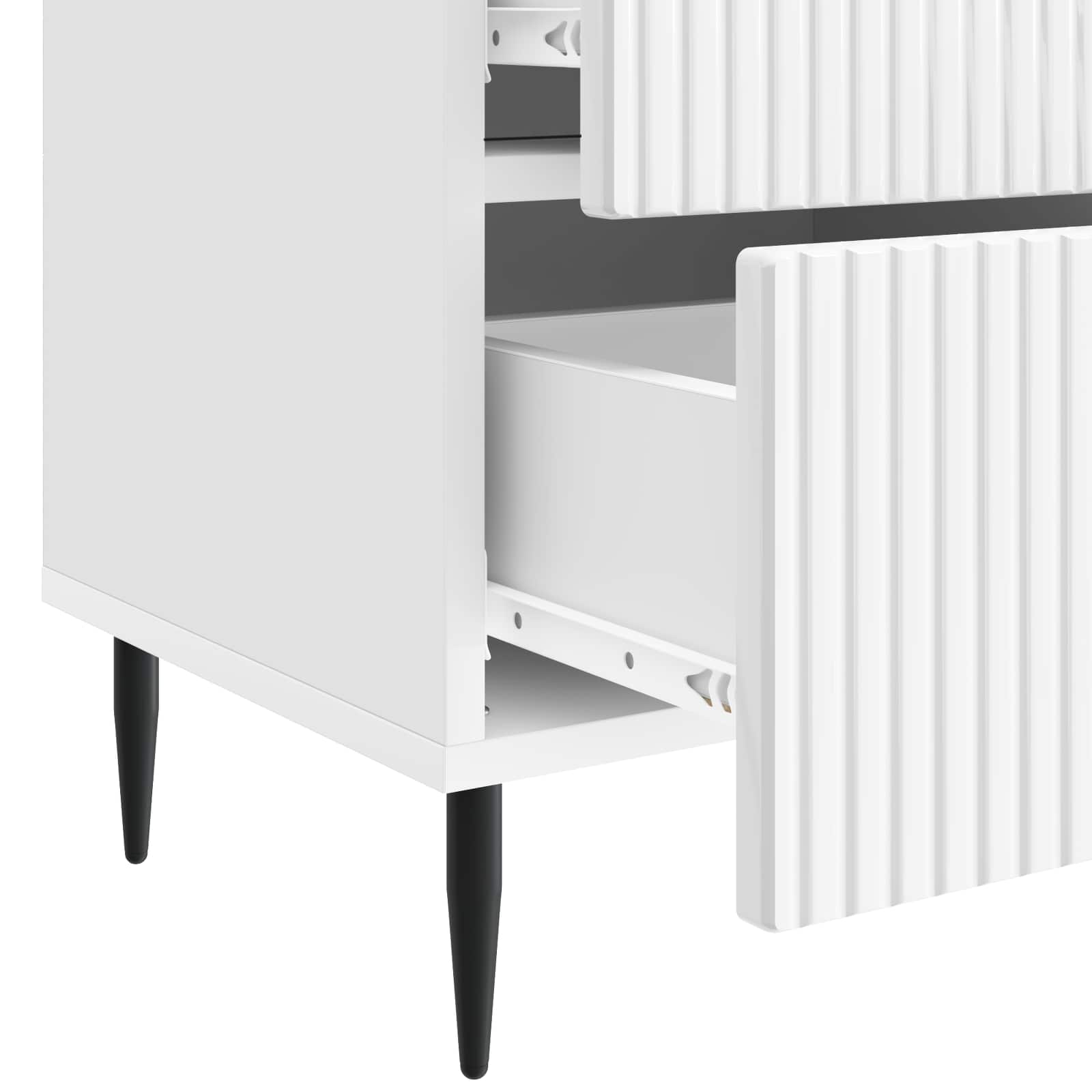 Noćni ormar 2 pcs Bijela visokog sjaja 43 x 34,5 x 47,5 cm