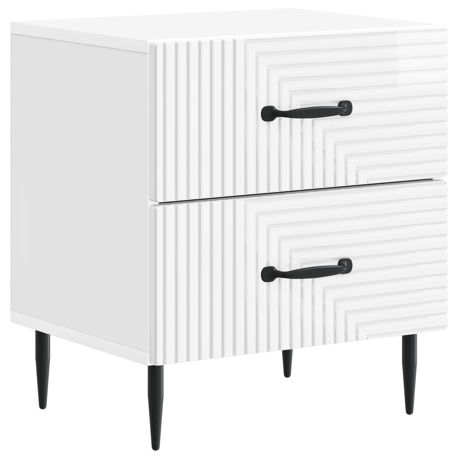 Noćni ormar 2 pcs Bijela visokog sjaja 43 x 34,5 x 47,5 cm