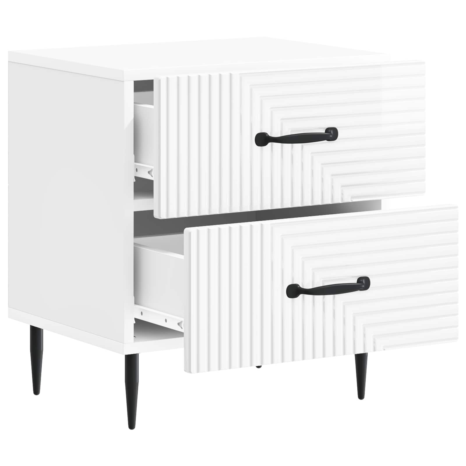 Noćni ormar 2 pcs Bijela visokog sjaja 43 x 34,5 x 47,5 cm