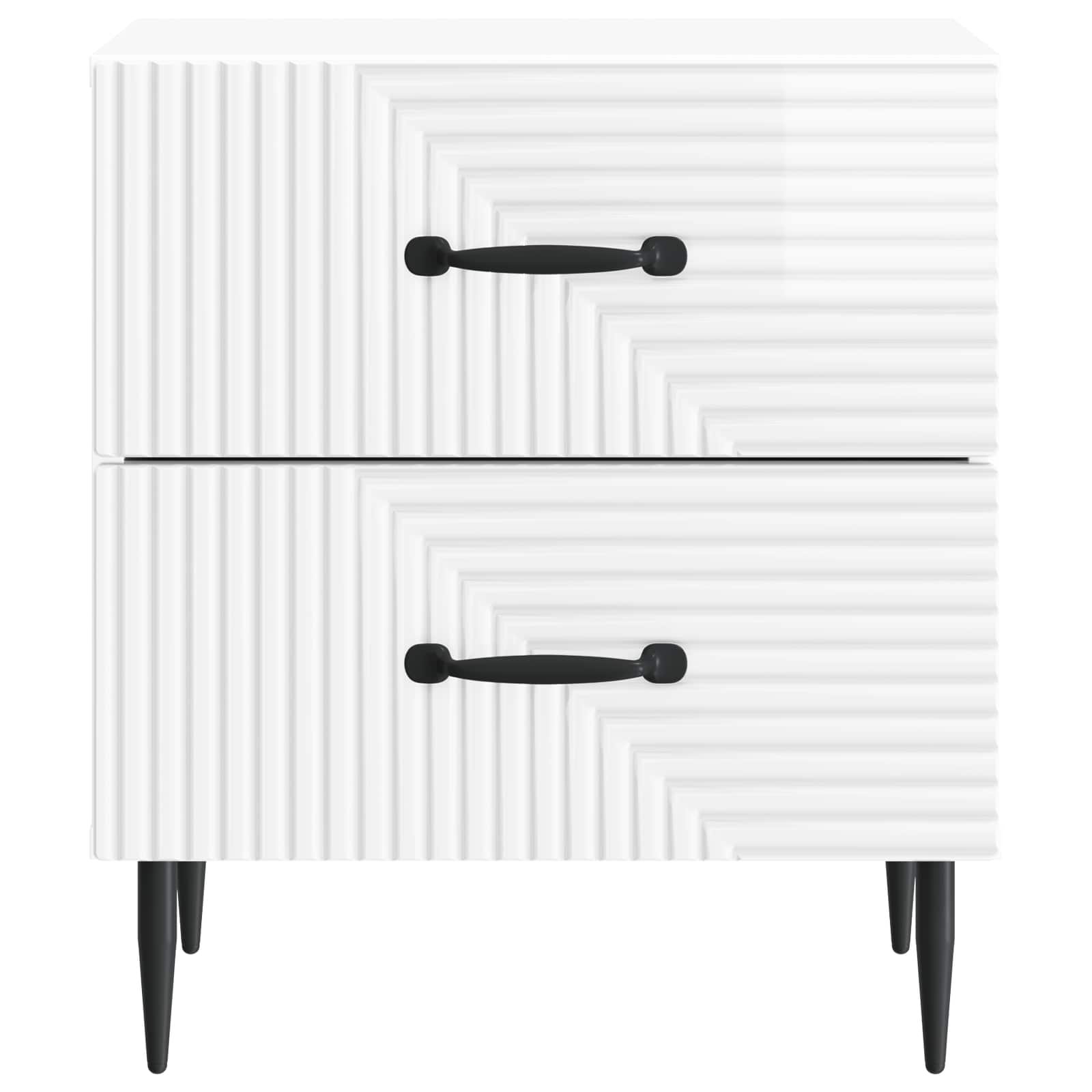 Noćni ormar 2 pcs Bijela visokog sjaja 43 x 34,5 x 47,5 cm