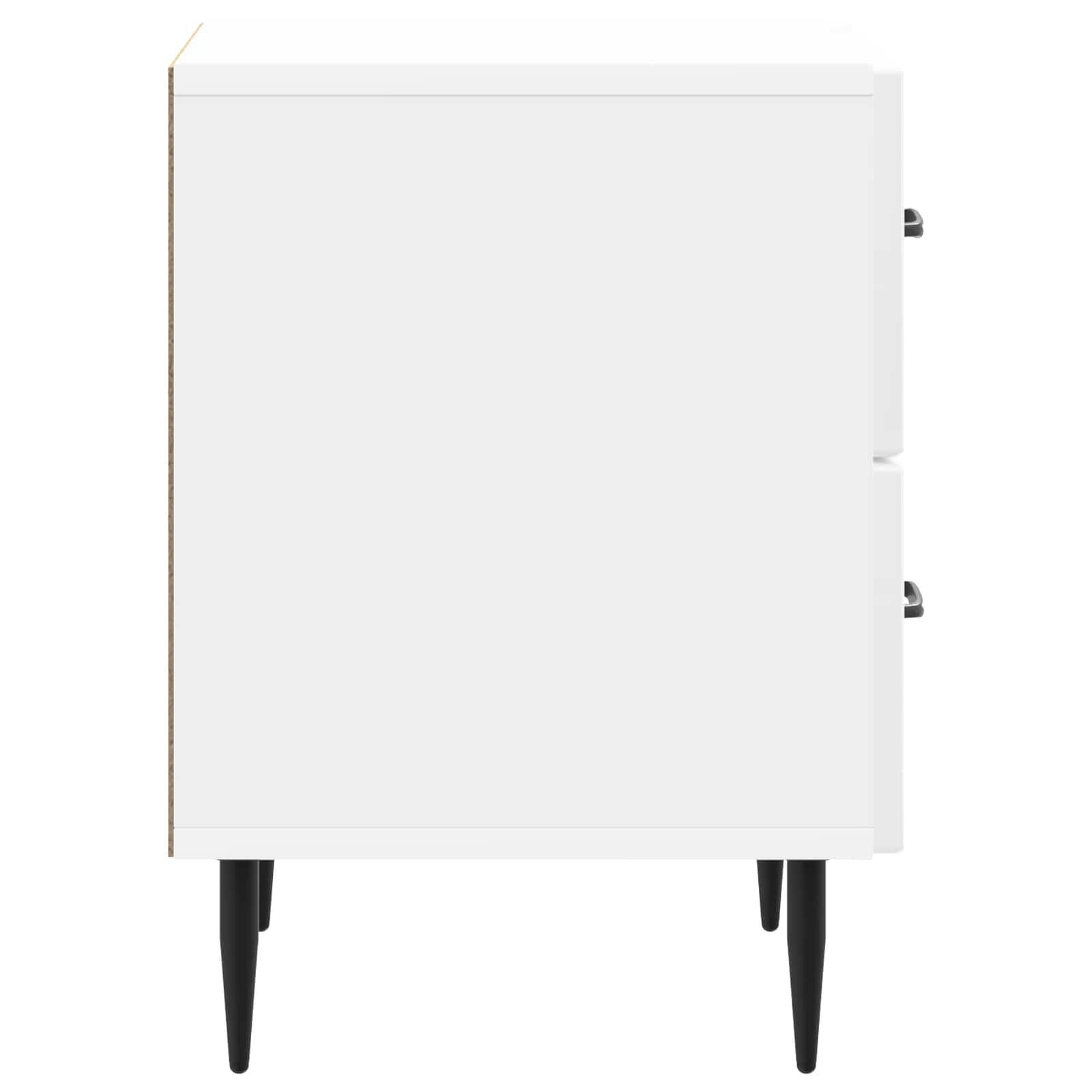 Noćni ormar 2 pcs Bijela visokog sjaja 43 x 34,5 x 47,5 cm