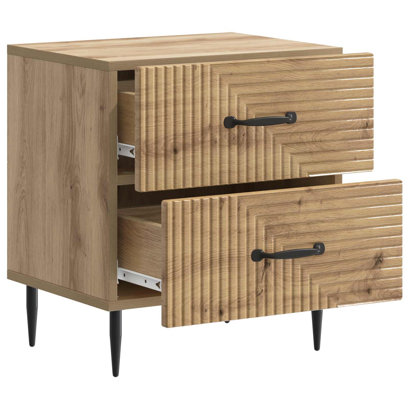 Noćni ormar s ladicama 2 pcs Hrast artisan 43 x 34,5 x 47,5 cm