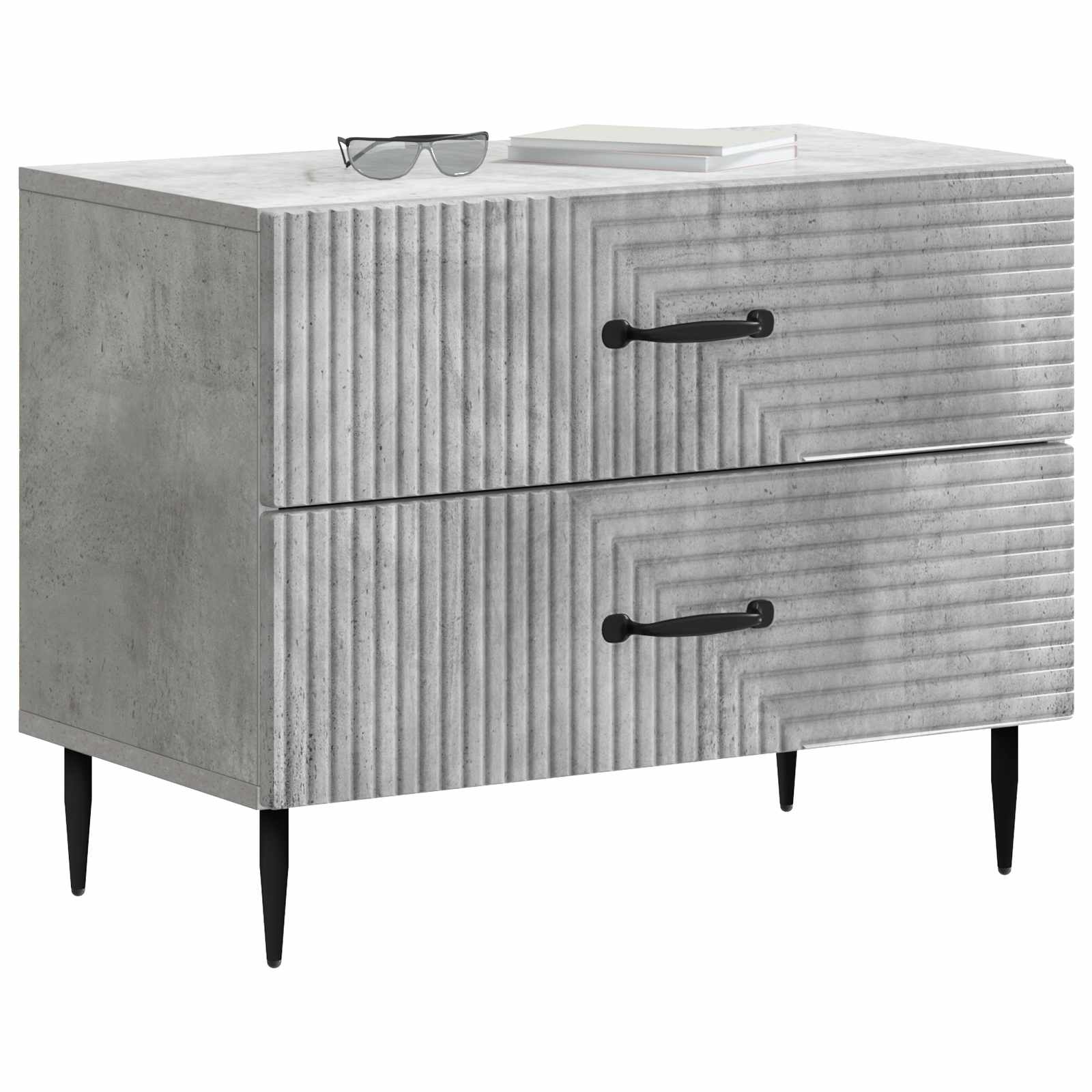 Noćni ormar Betonska siva 62 x 34,5 x 47,5 cm Konstruirano drvo