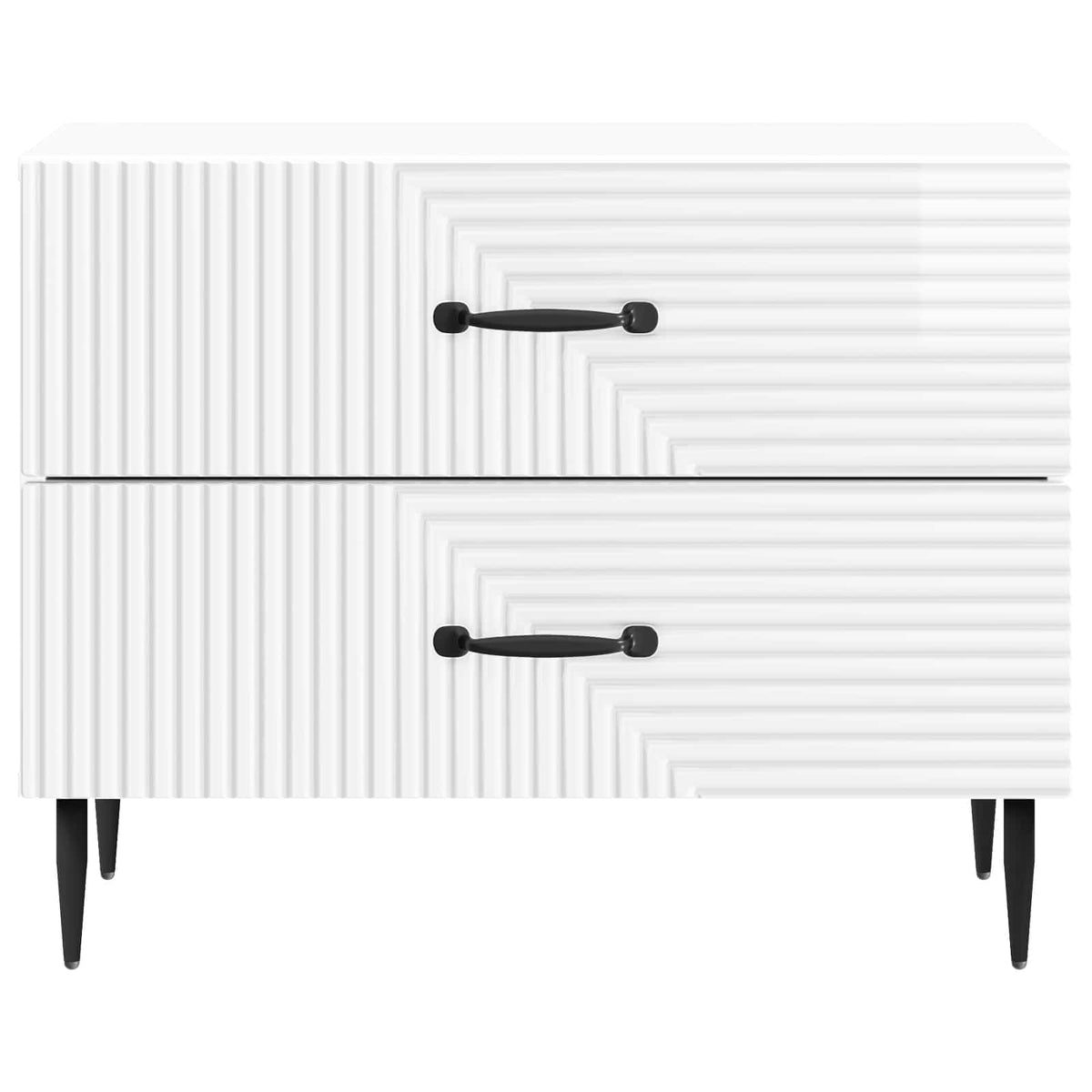 Noćni ormar s ladicama Bijela visokog sjaja 62 x 34,5 x 47,5 cm