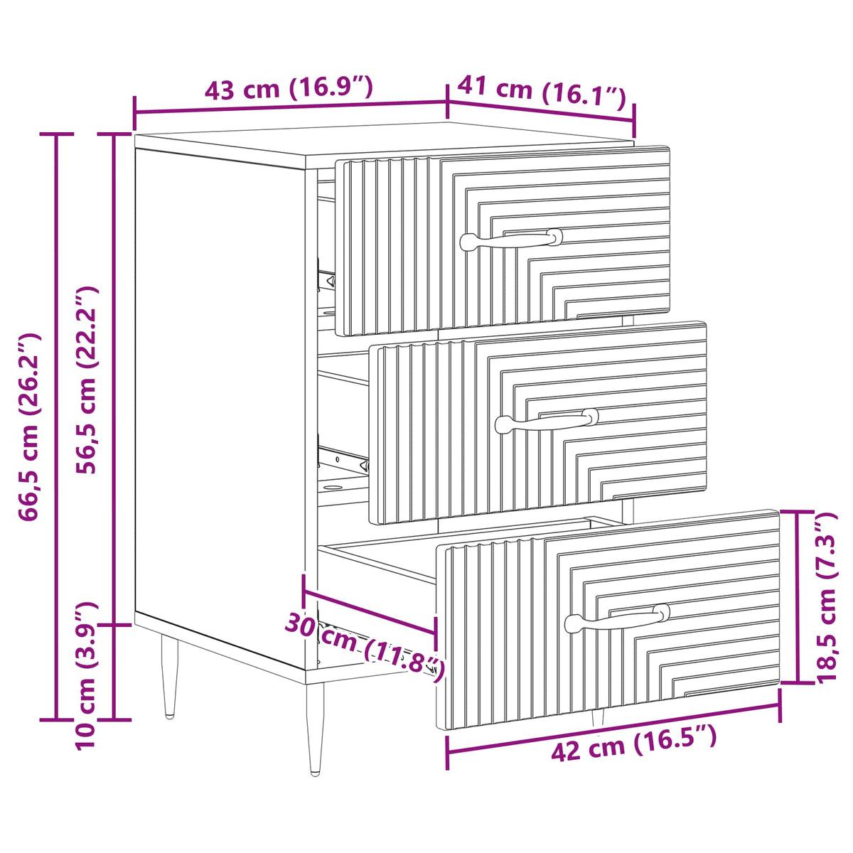 Noćni ormar Hrast sonoma 43 x 41 x 66,5 cm Konstruirano drvo