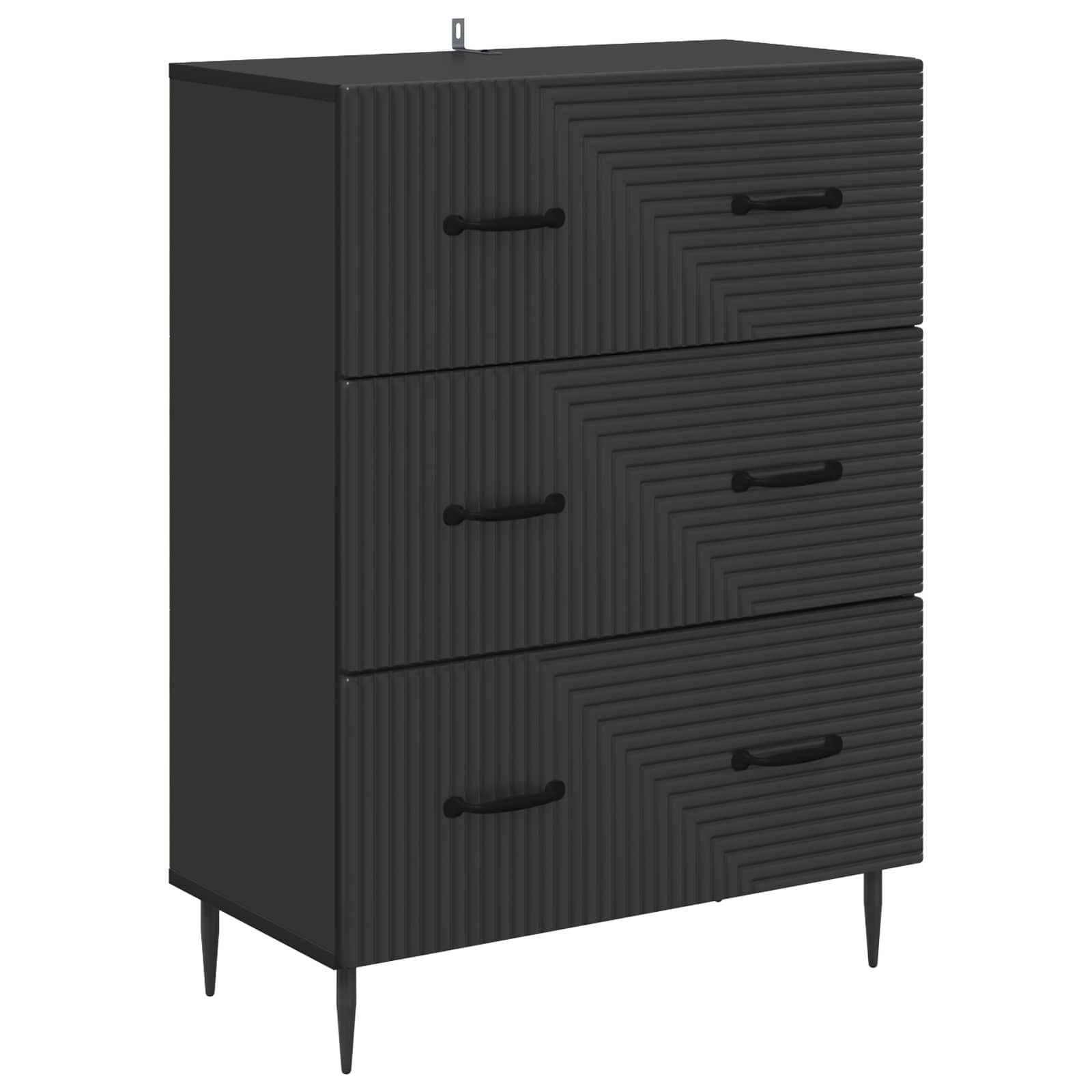 Ormar s ladicama Crna 66 x 34,5 x 89,5 cm Konstruirano drvo