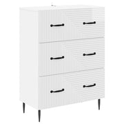 Ormar s ladicama Bijela visokog sjaja 66 x 34,5 x 89,5 cm