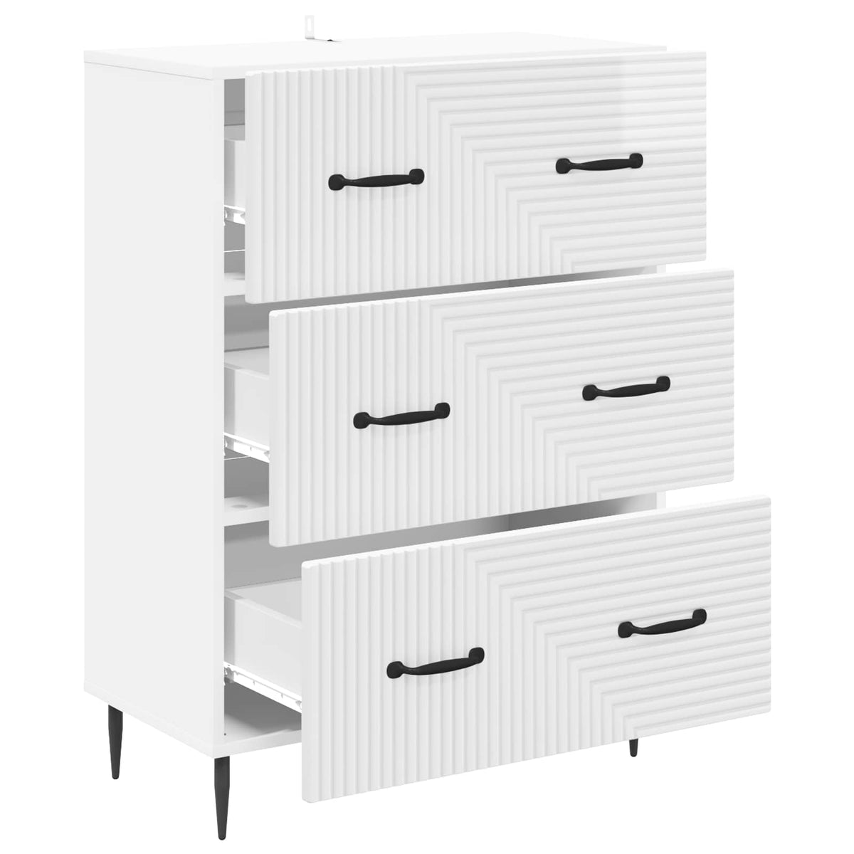 Ormar s ladicama Bijela visokog sjaja 66 x 34,5 x 89,5 cm