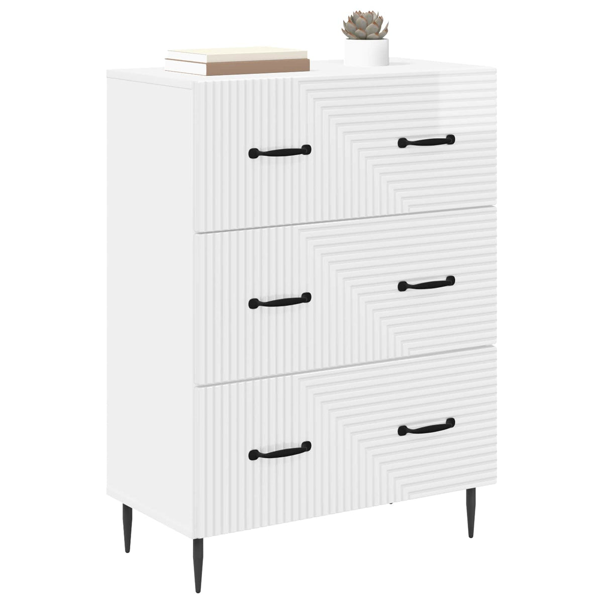 Ormar s ladicama Bijela visokog sjaja 66 x 34,5 x 89,5 cm