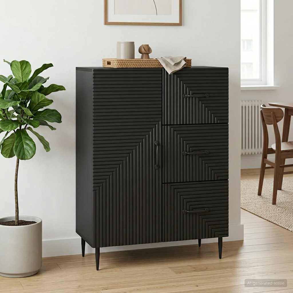 Kreveta s ladicama Crna 66 x 34,5 x 89,5 cm Konstruirano drvo