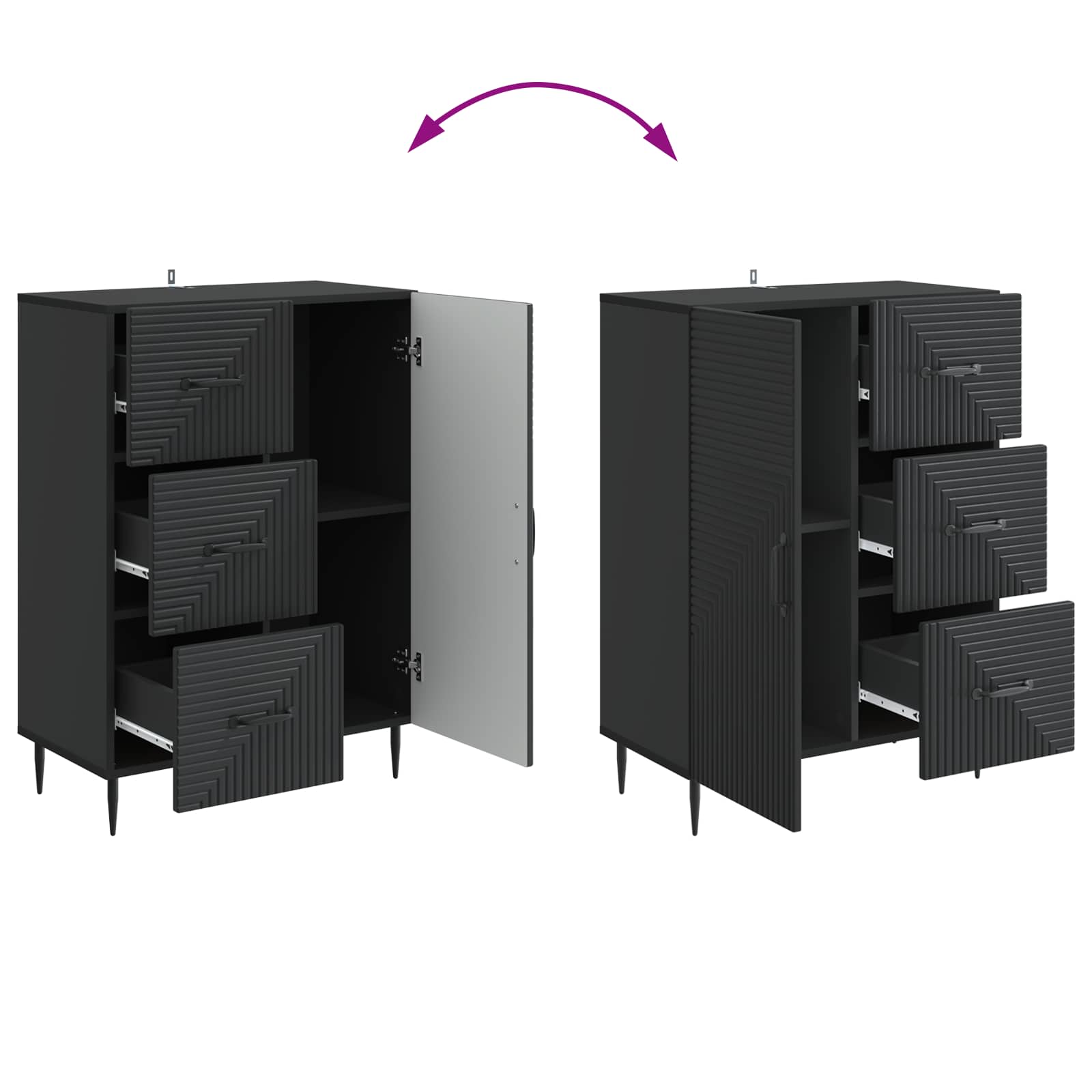 Kreveta s ladicama Crna 66 x 34,5 x 89,5 cm Konstruirano drvo