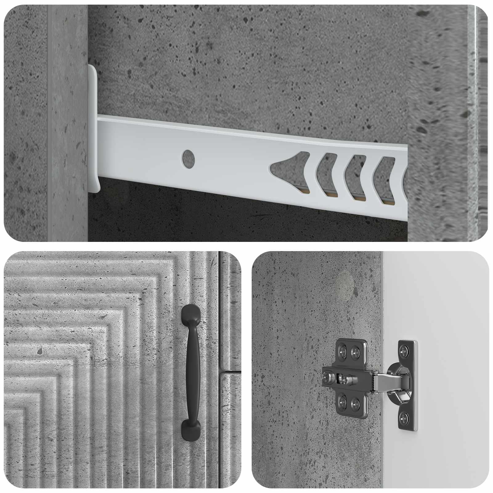 Kreveta Betonska siva 89 x 34,5 x 60 cm Konstruirano drvo
