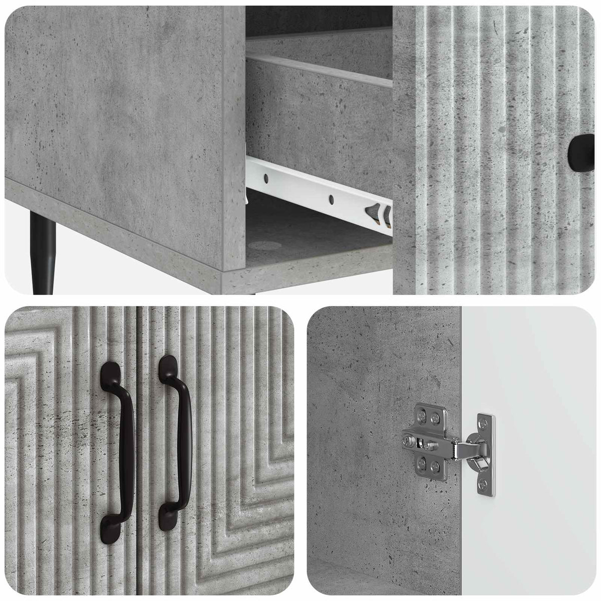 Kreveta Betonska siva 66 x 34,5 x 95 cm Konstruirano drvo